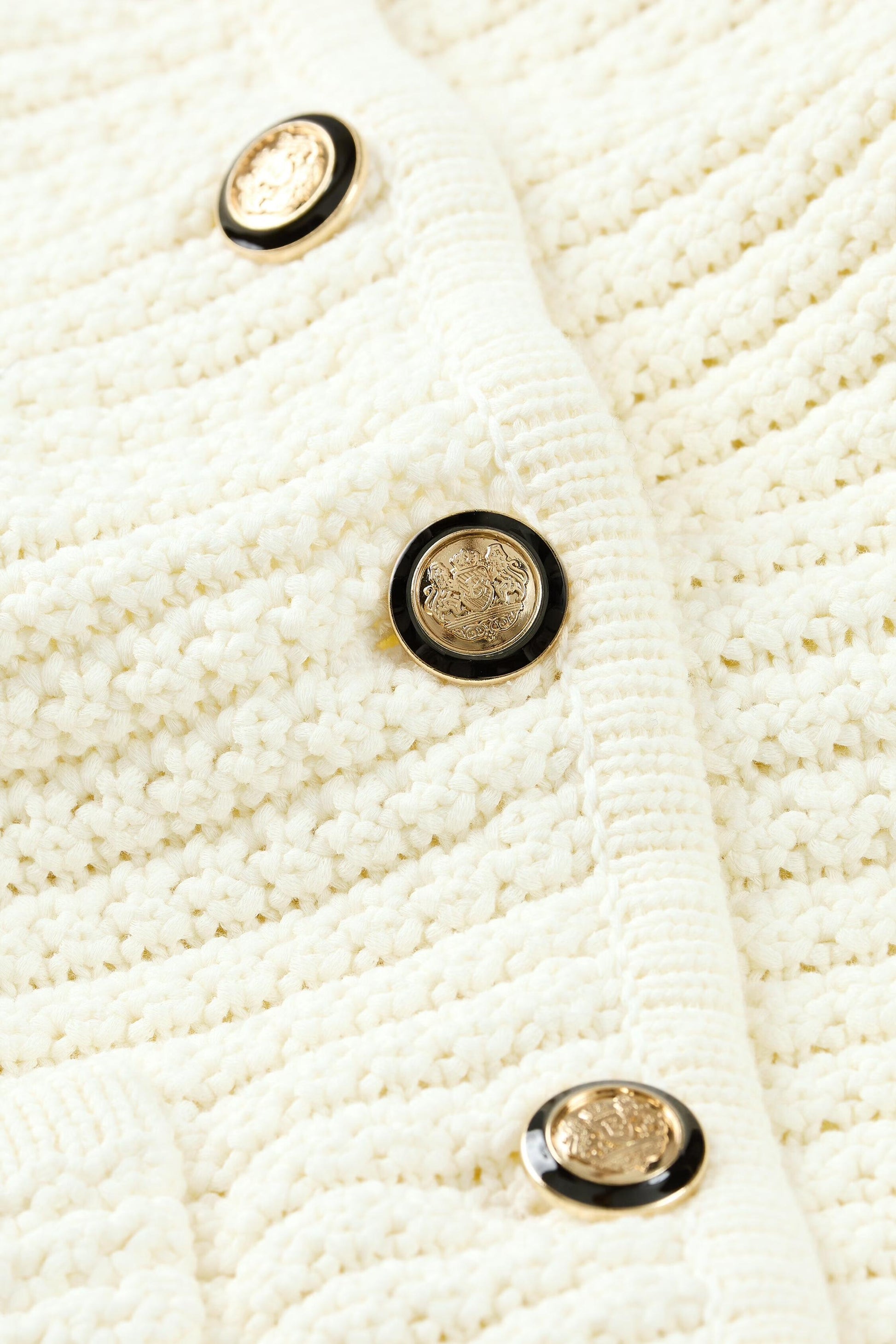 ba&sh Decorative Knit Cardigan Gaspard Off-White