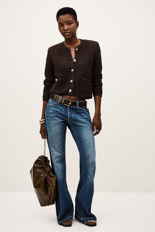 ba&sh Long-Sleeved Cardigan Gaspard Brown