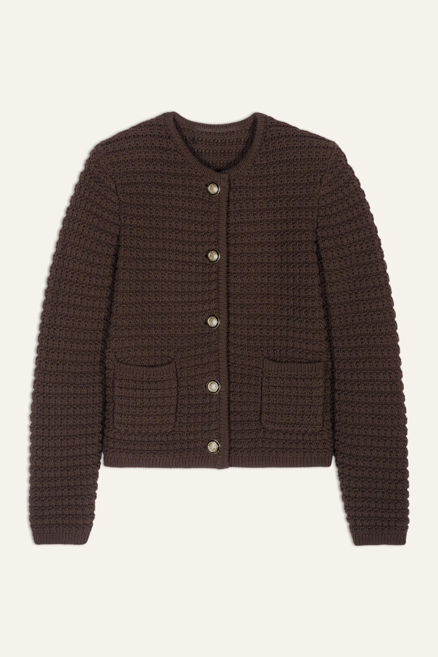ba&sh Long-Sleeved Cardigan Gaspard Brown