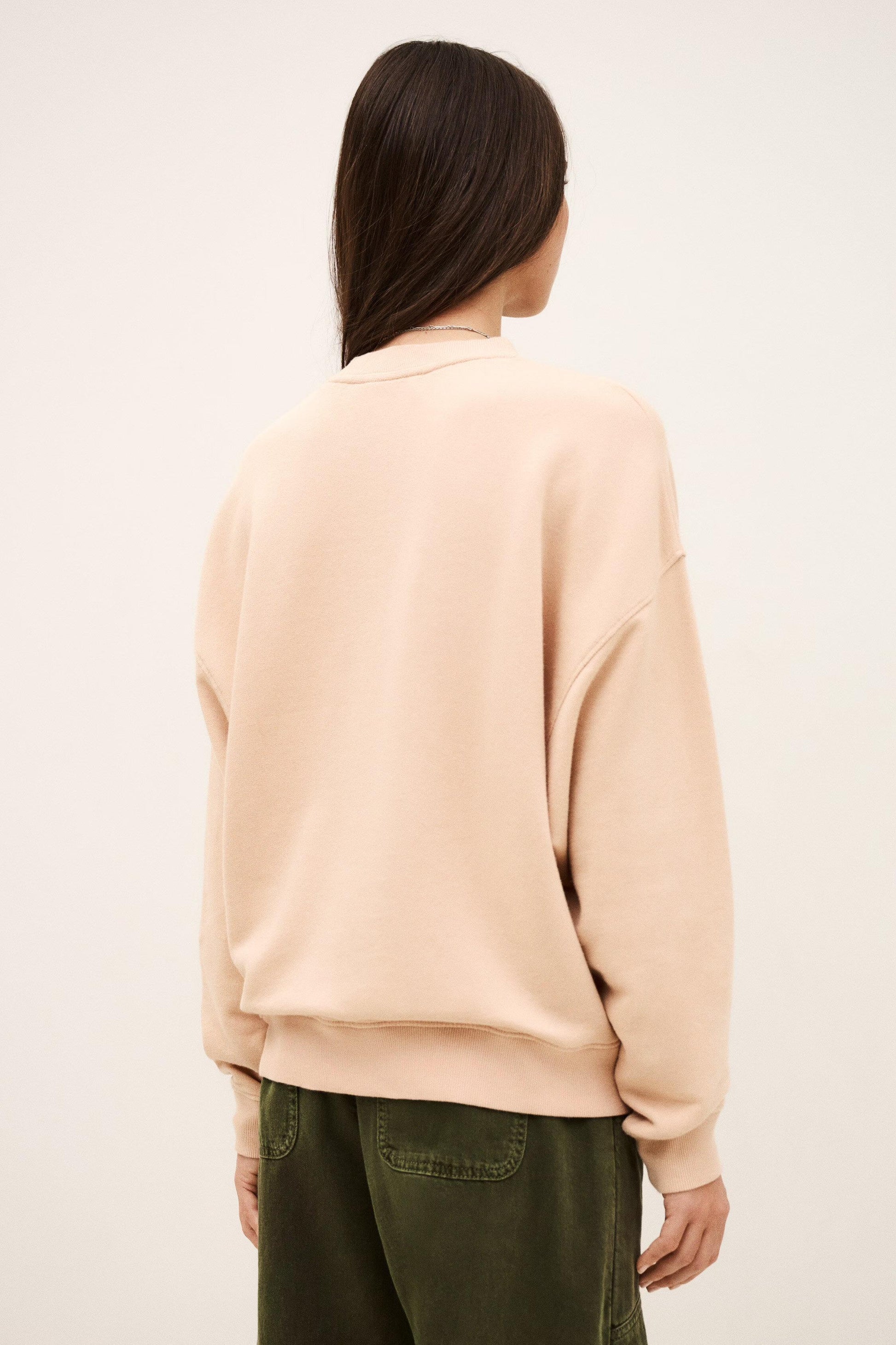ba&sh Patterned Cotton Sweatshirt Benjamin Beige