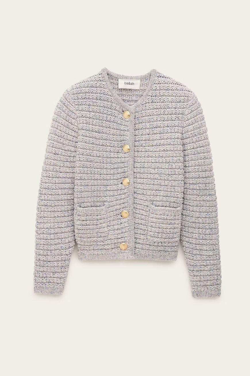 ba&sh Cropped Button-Up Cardigan Guspa Multicolored