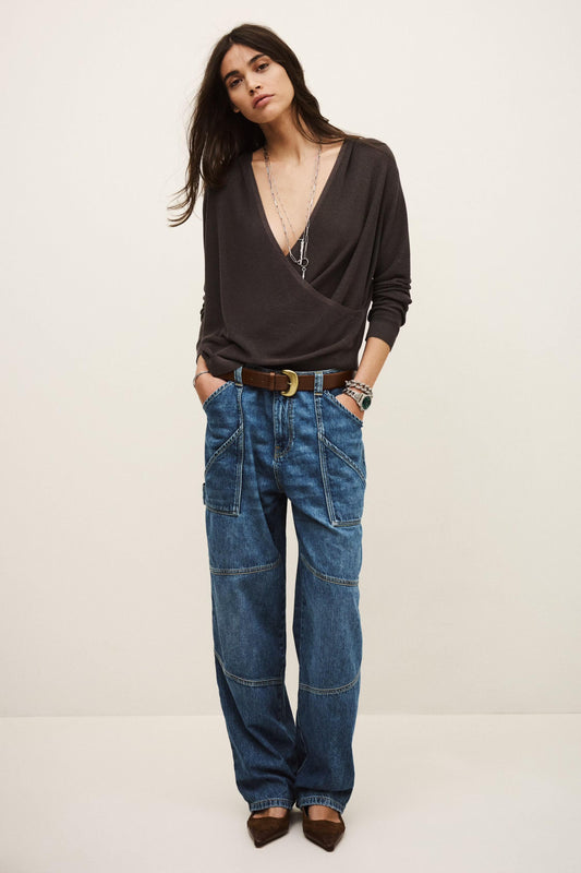 ba&sh Wrap Sweater Beline Brown