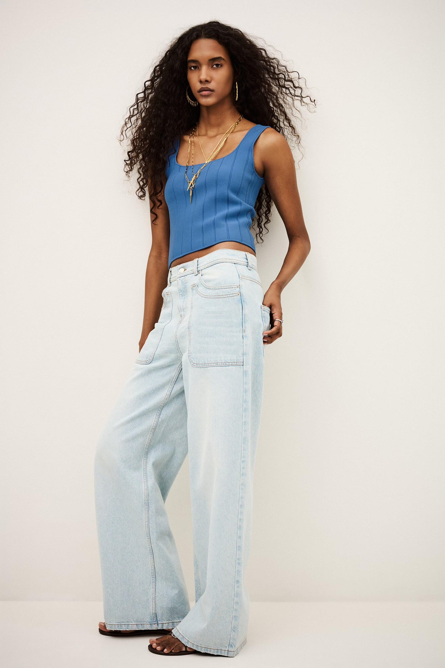 ba&sh Knit Top Chila Blue
