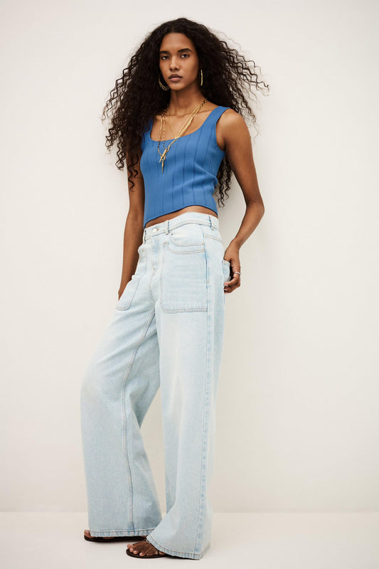 ba&sh Knit Top Chila Blue