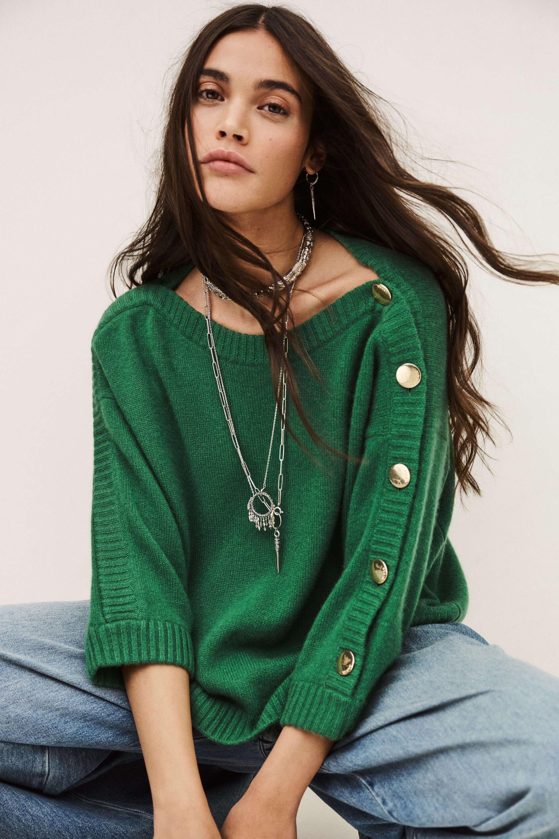 ba&sh Jumper Classy Green