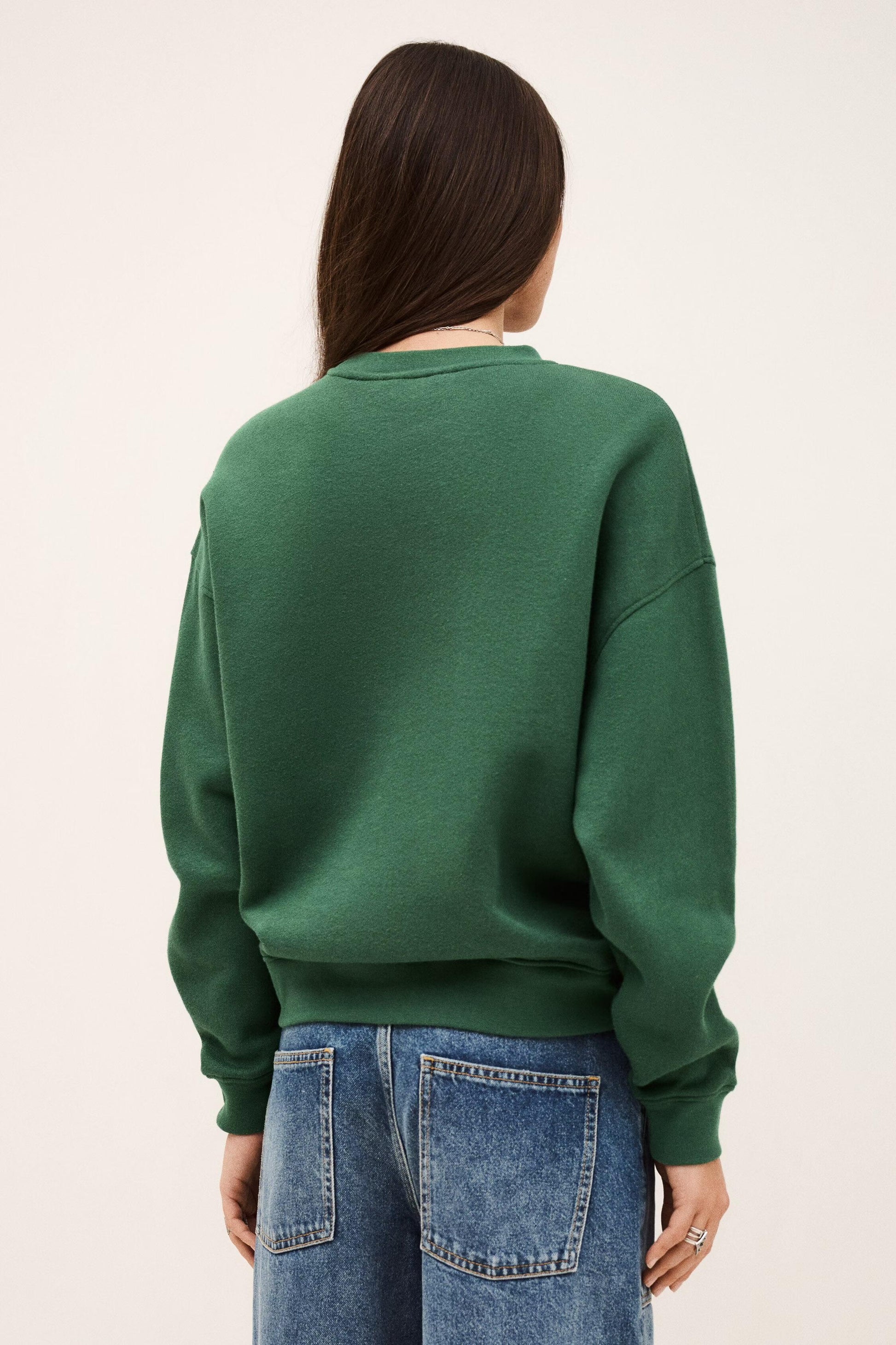 ba&sh Round-Neck Sweatshirt Fenja Green