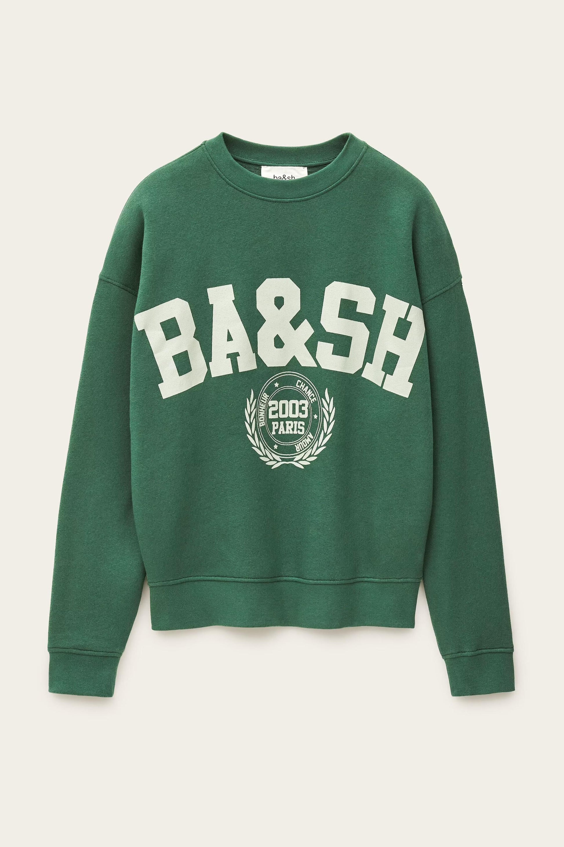ba&sh Round-Neck Sweatshirt Fenja Green