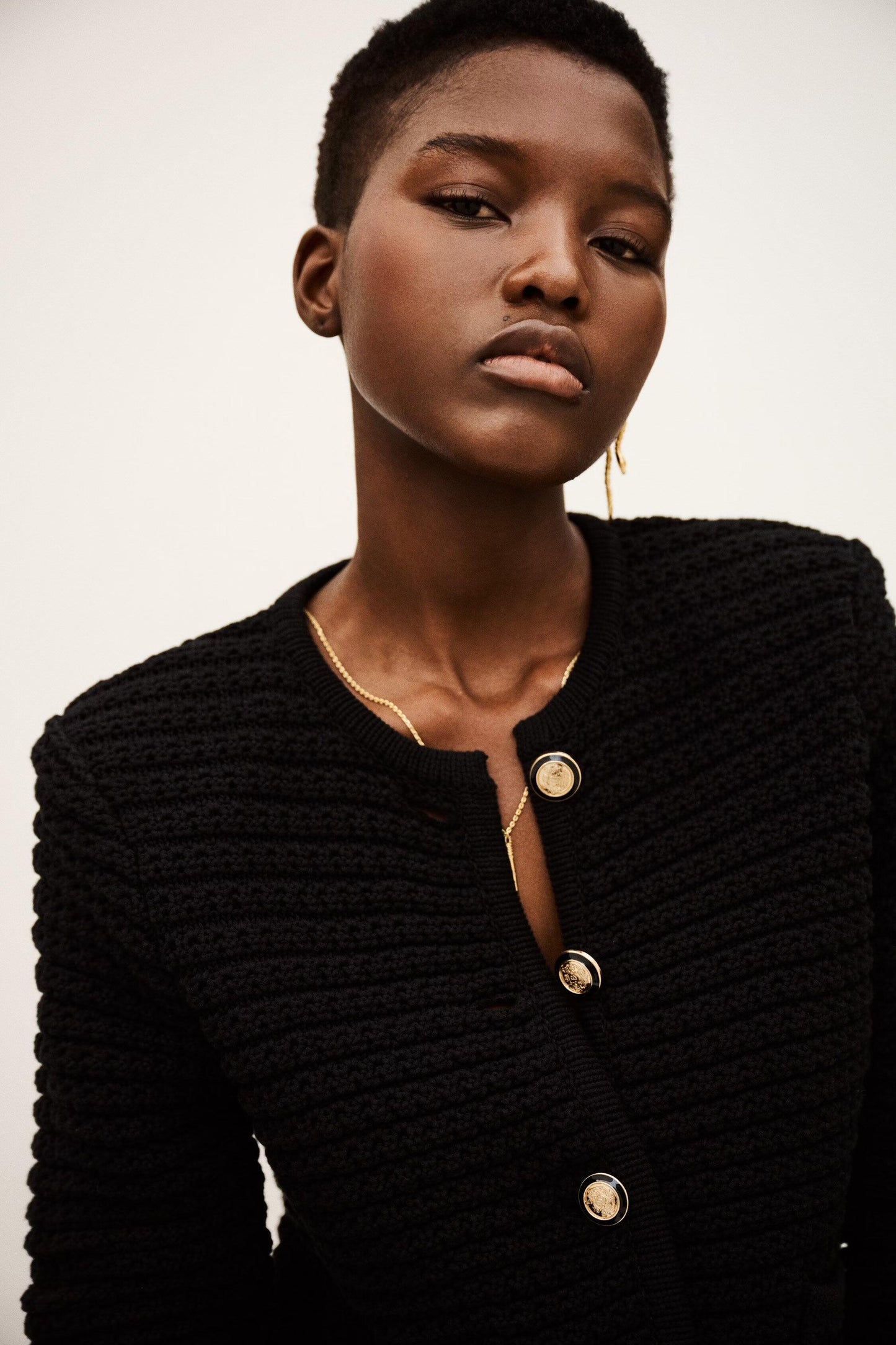 ba&sh Decorative Knit Cardigan Gaspard Black
