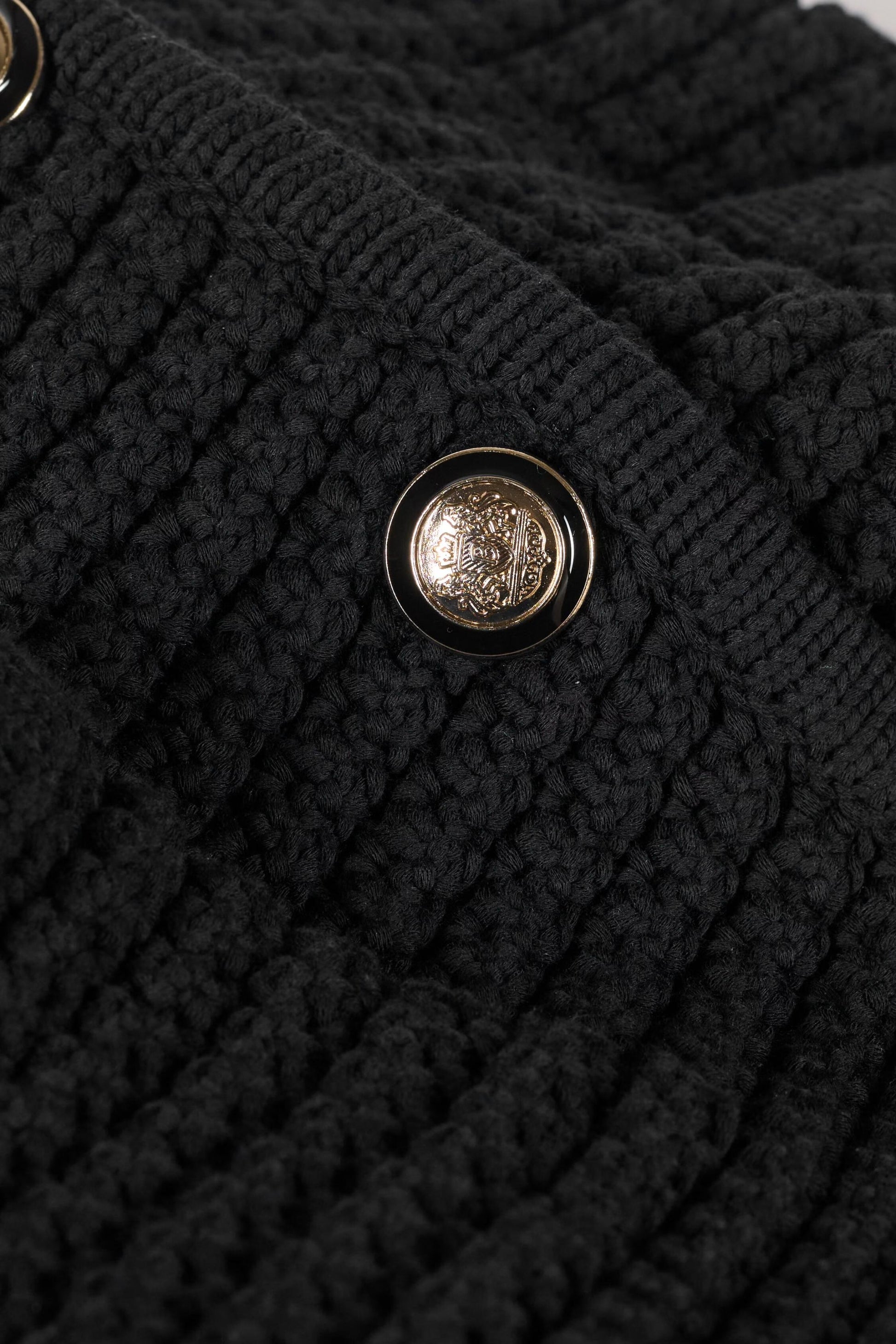 ba&sh Decorative Knit Cardigan Gaspard Black