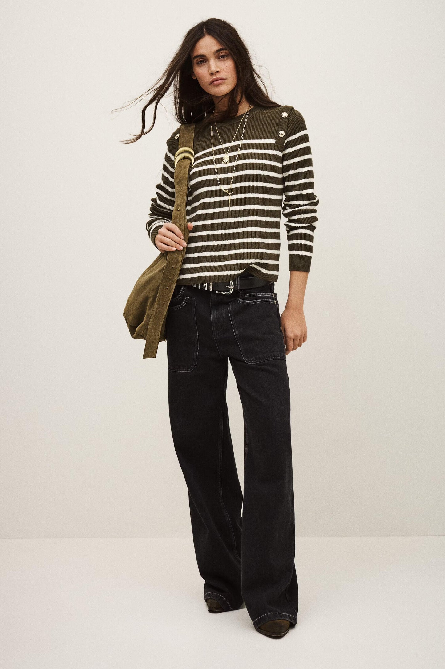 ba&sh Jumper Matio Green
