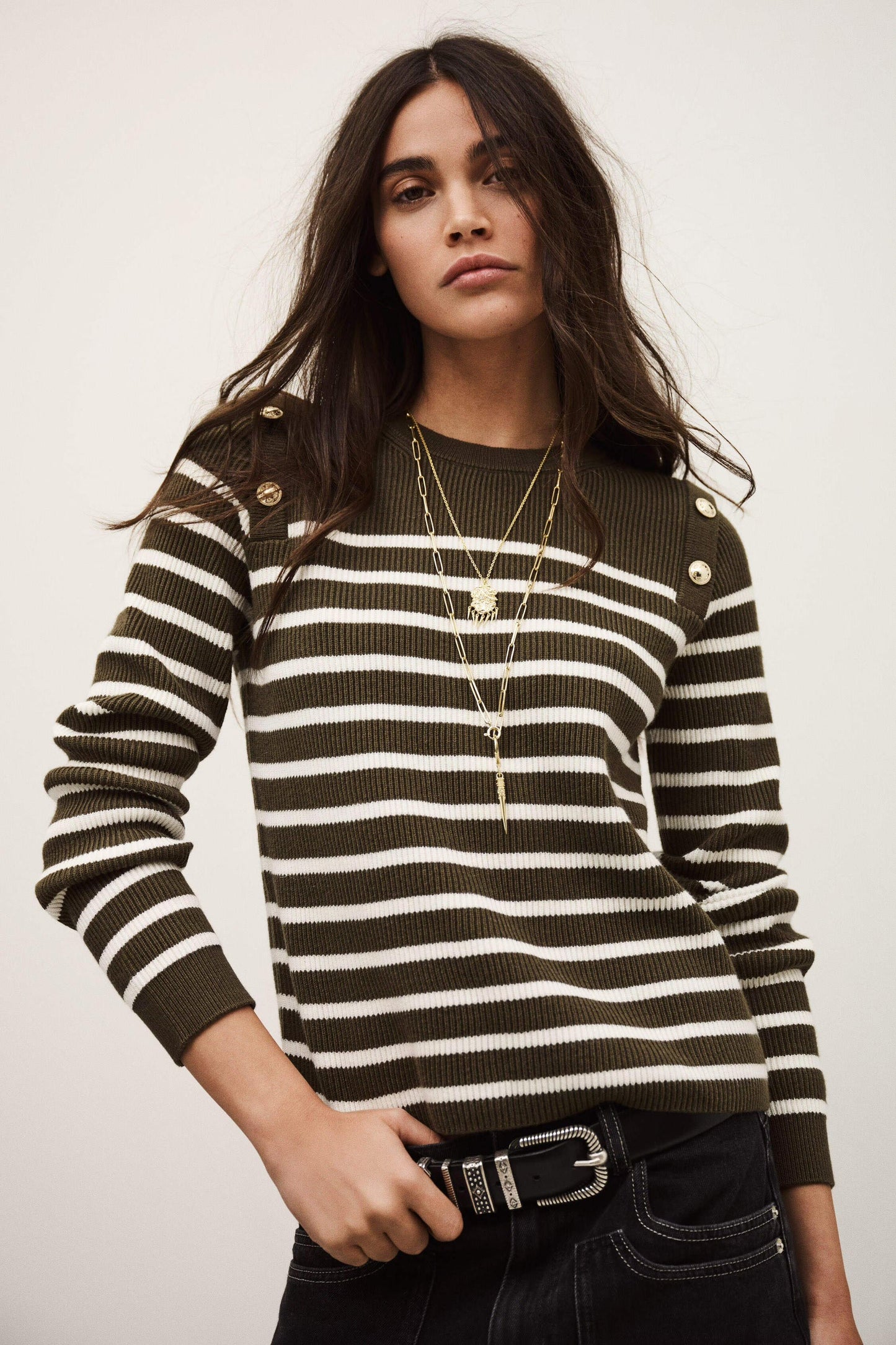 ba&sh Jumper Matio Green