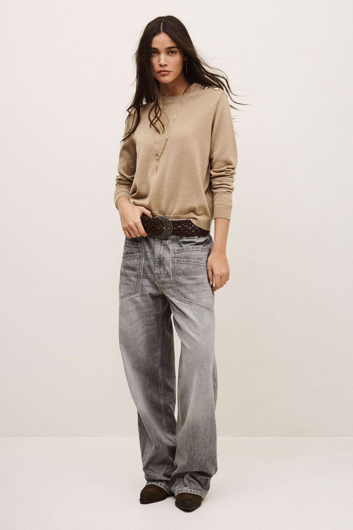 ba&sh Jumper Byleil Beige