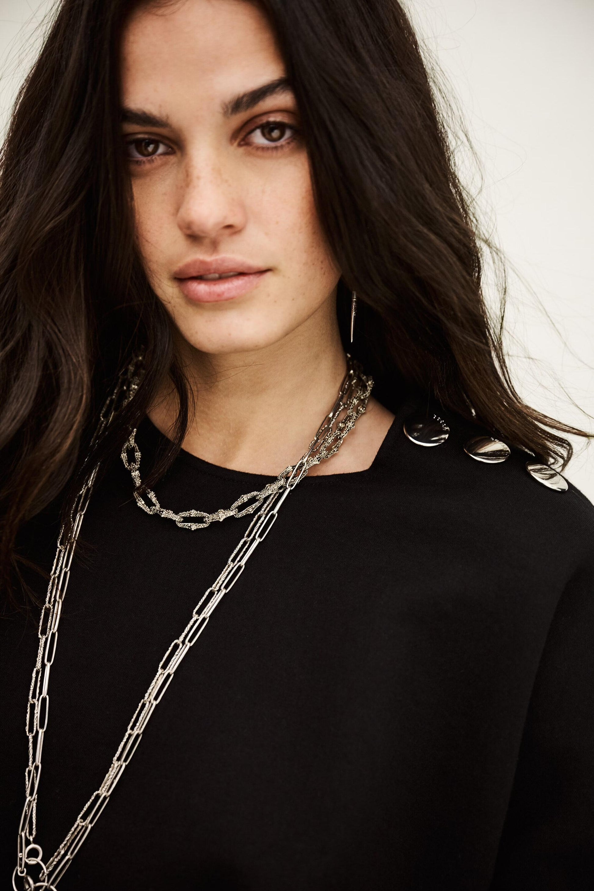 ba&sh Kimono-Style Puffed Top Branny Black