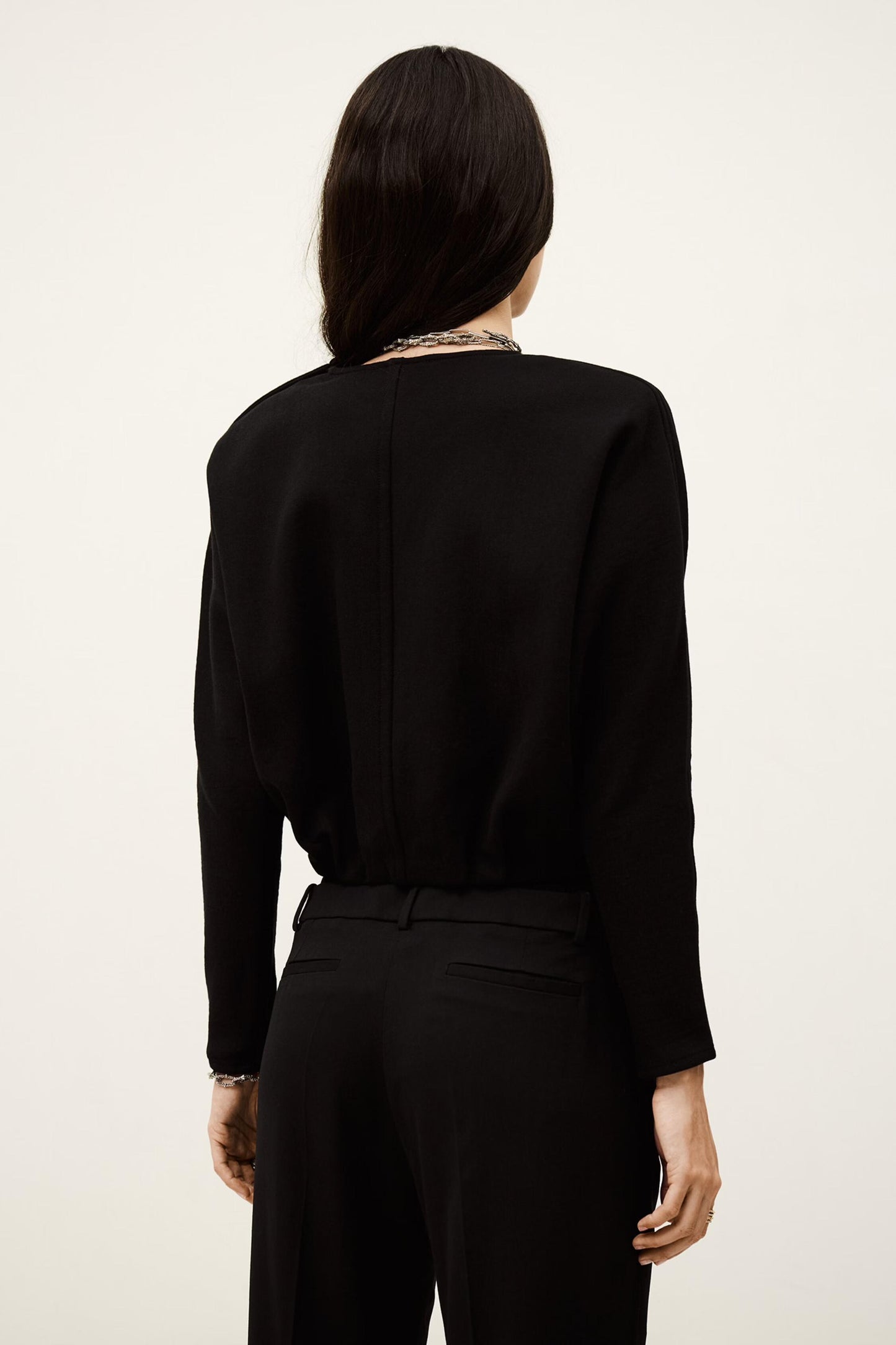 ba&sh Kimono-Style Puffed Top Branny Black
