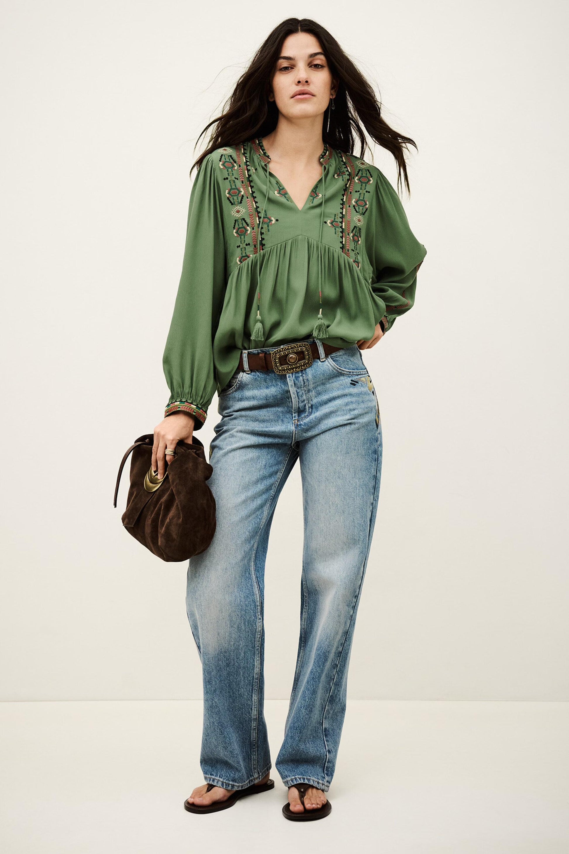 ba&sh Blouse Tilt Green