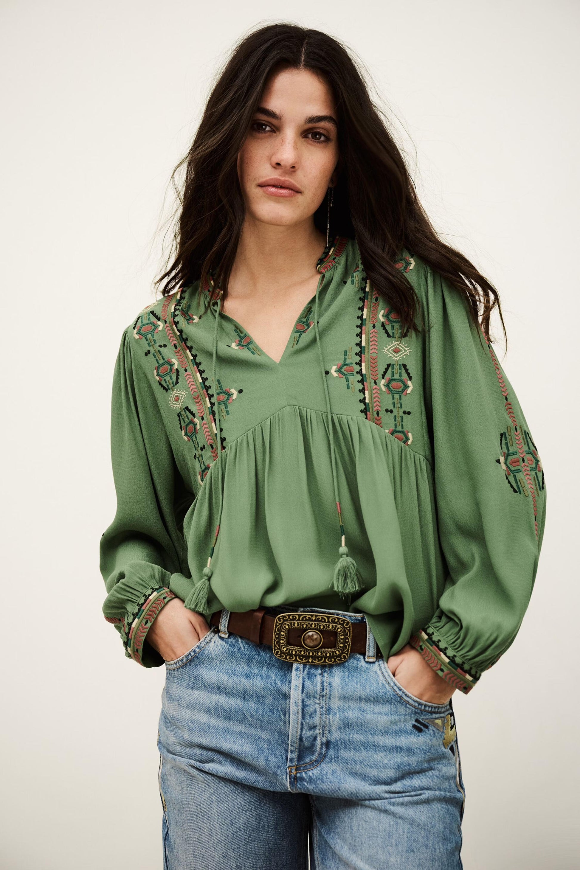 ba&sh Blouse Tilt Green
