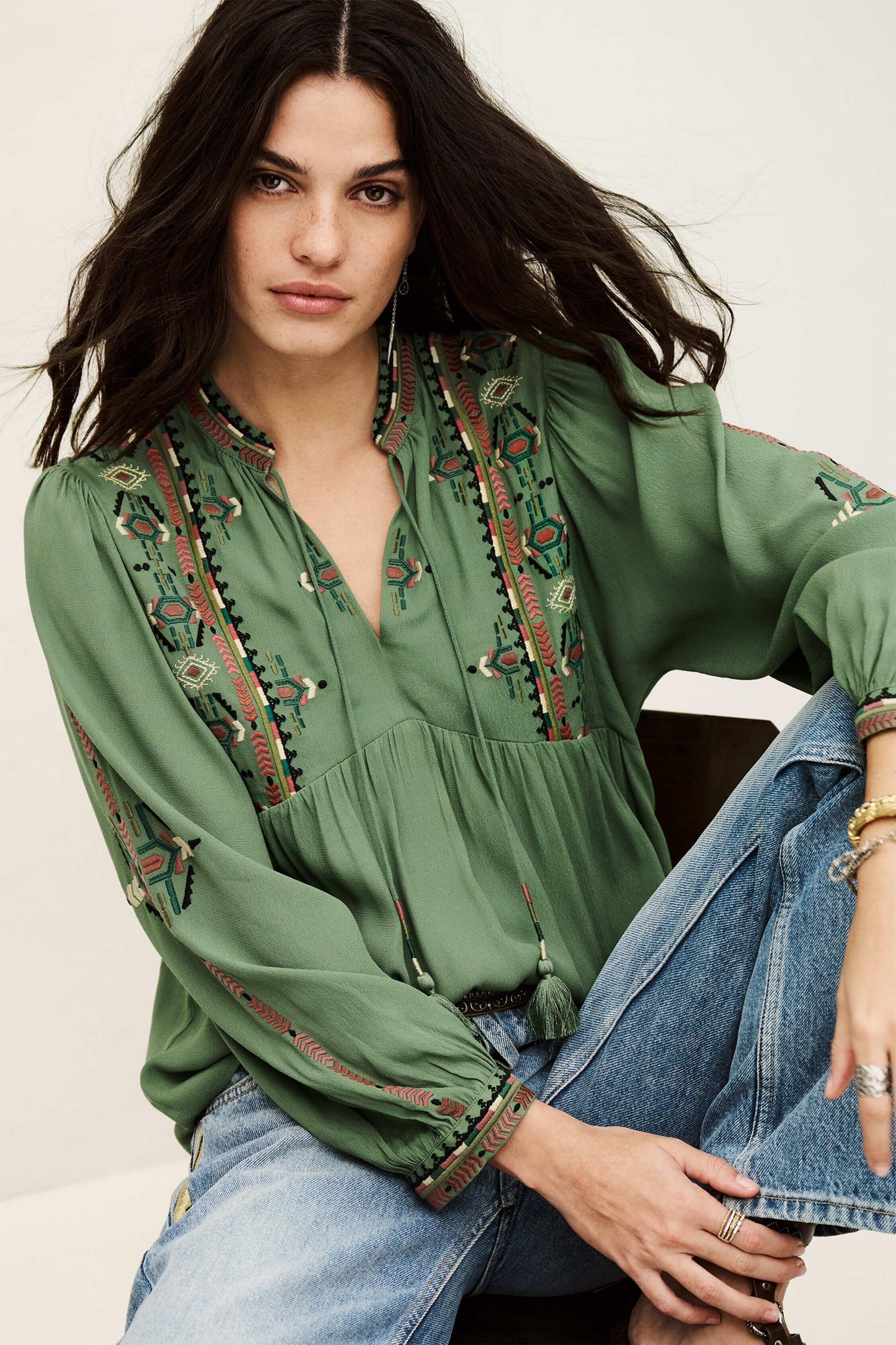 ba&sh Blouse Tilt Green