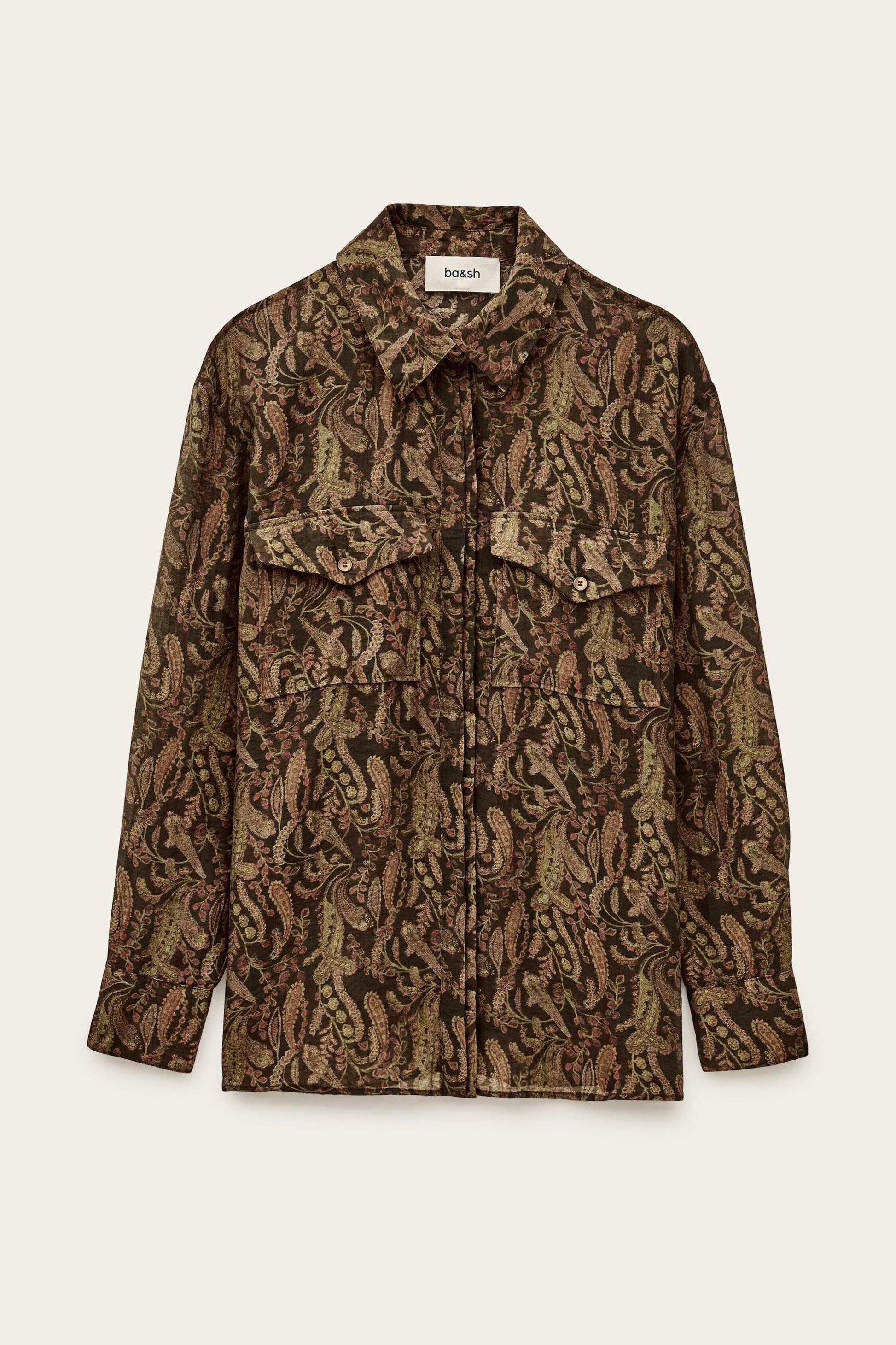 ba&sh Bohemian Oversize Shirt Tao Green