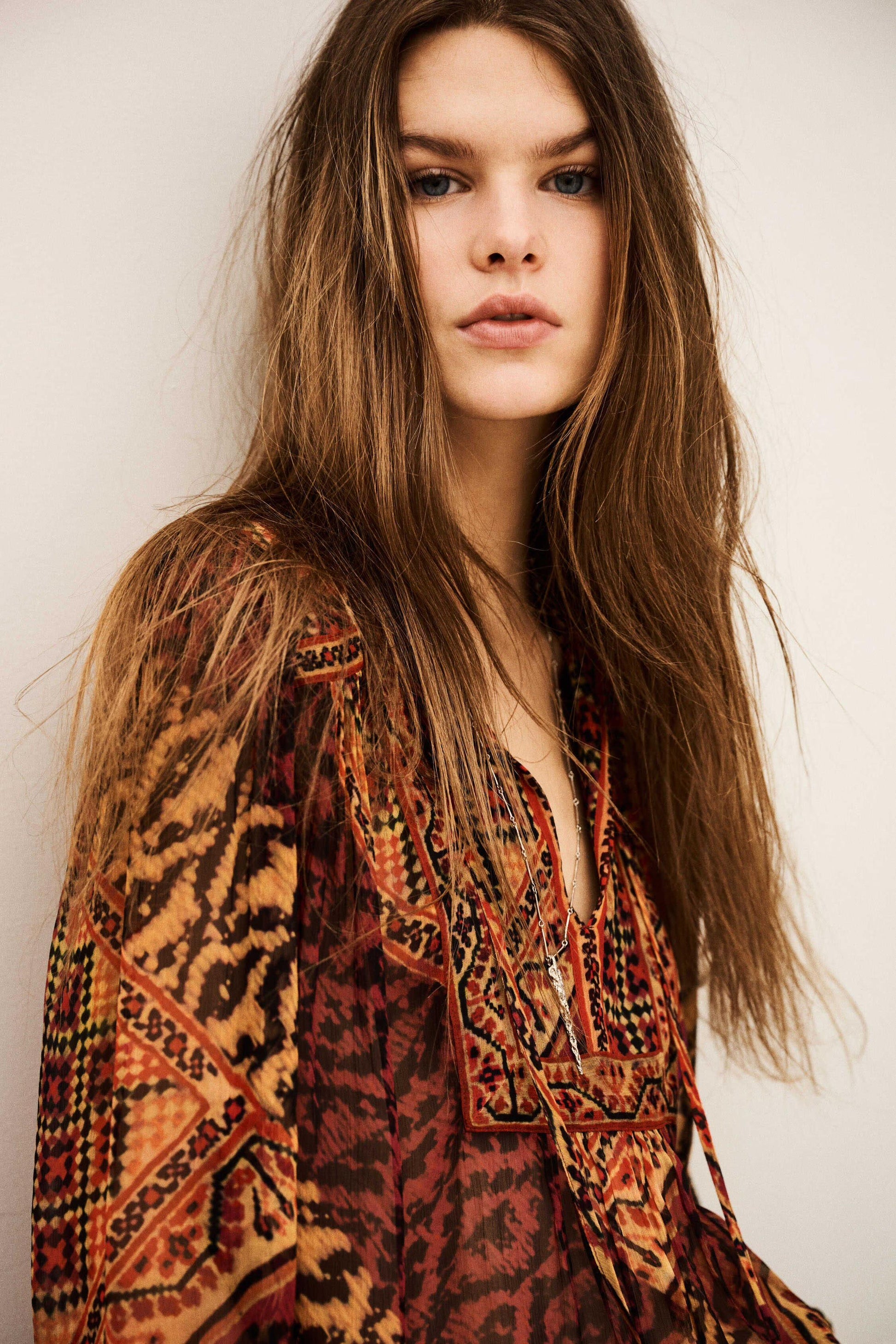 ba&sh Patterned Blouse, Sleeves Odetta Red
