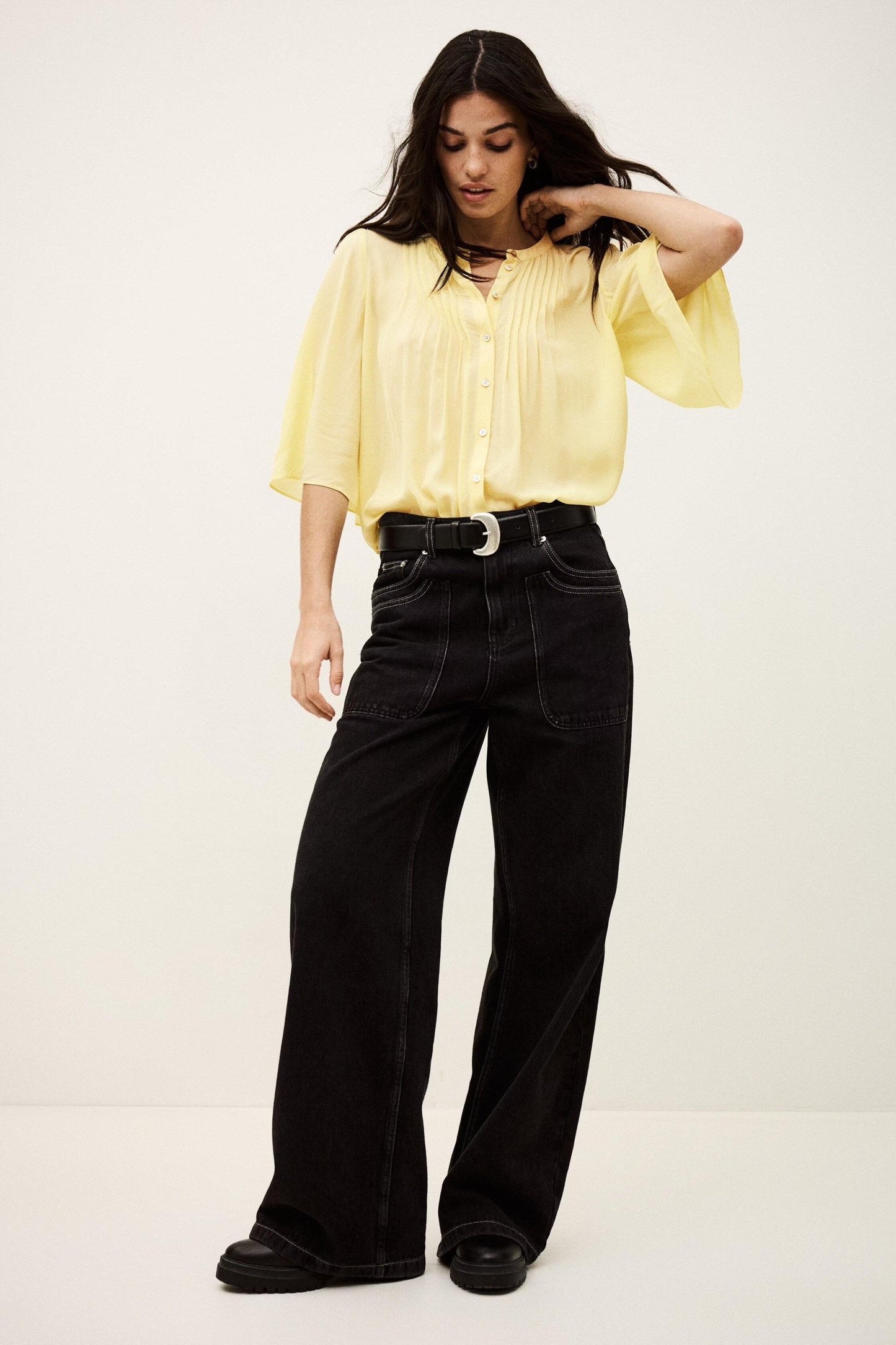 ba&sh Flowy Shirt Barna Yellow