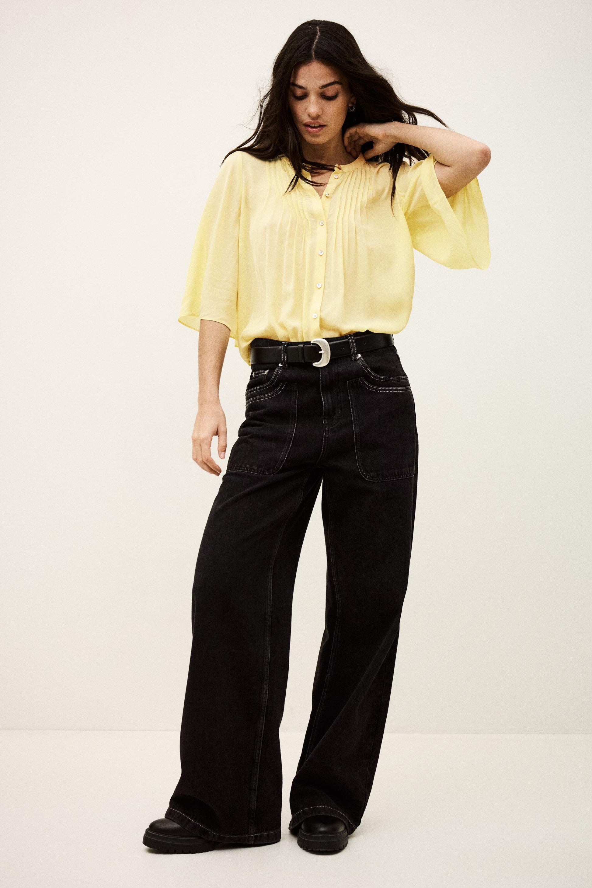 ba&sh Flowy Shirt Barna Yellow