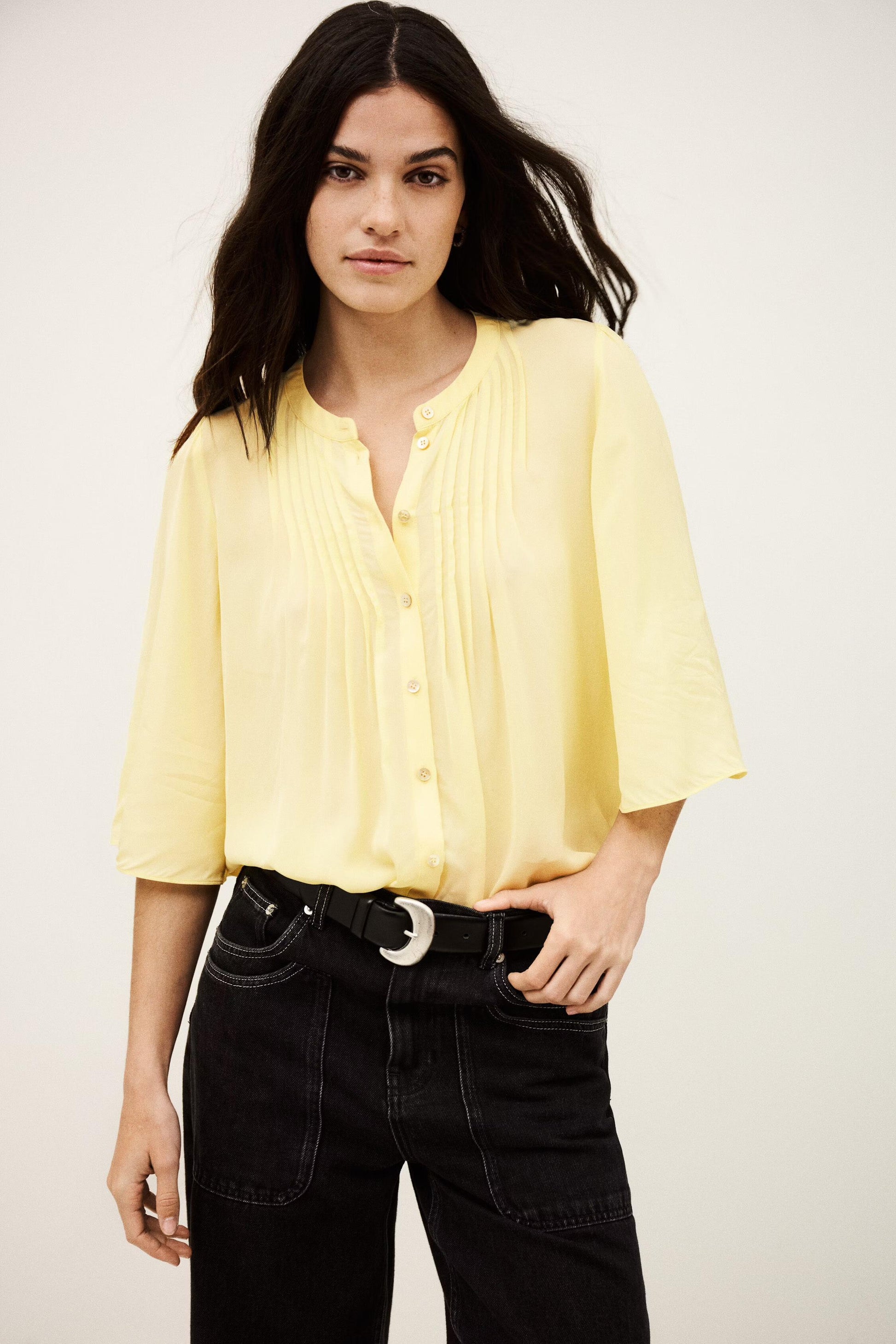 ba&sh Flowy Shirt Barna Yellow