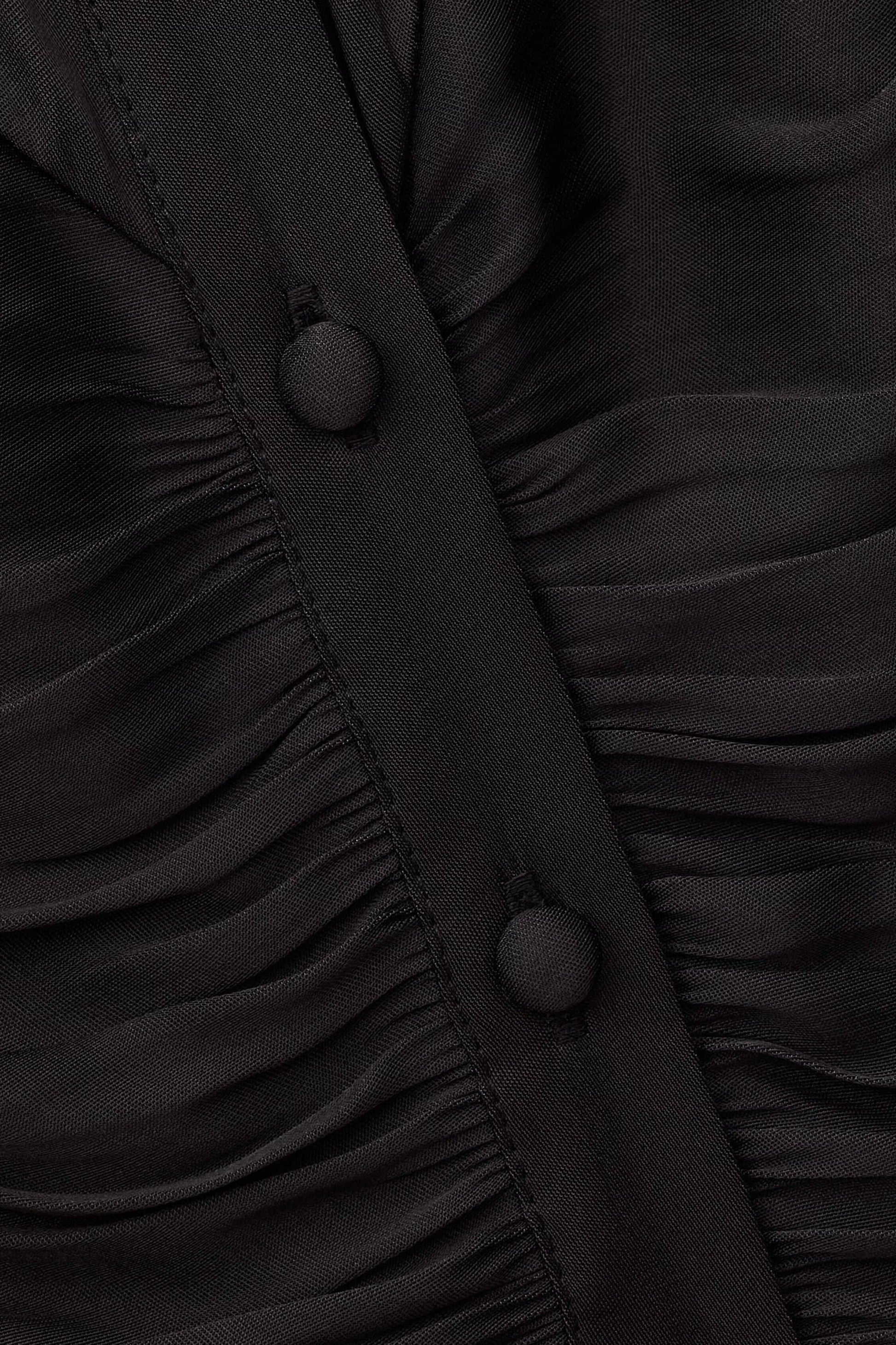 ba&sh Fitted Satin-Finish Top Cimila Black