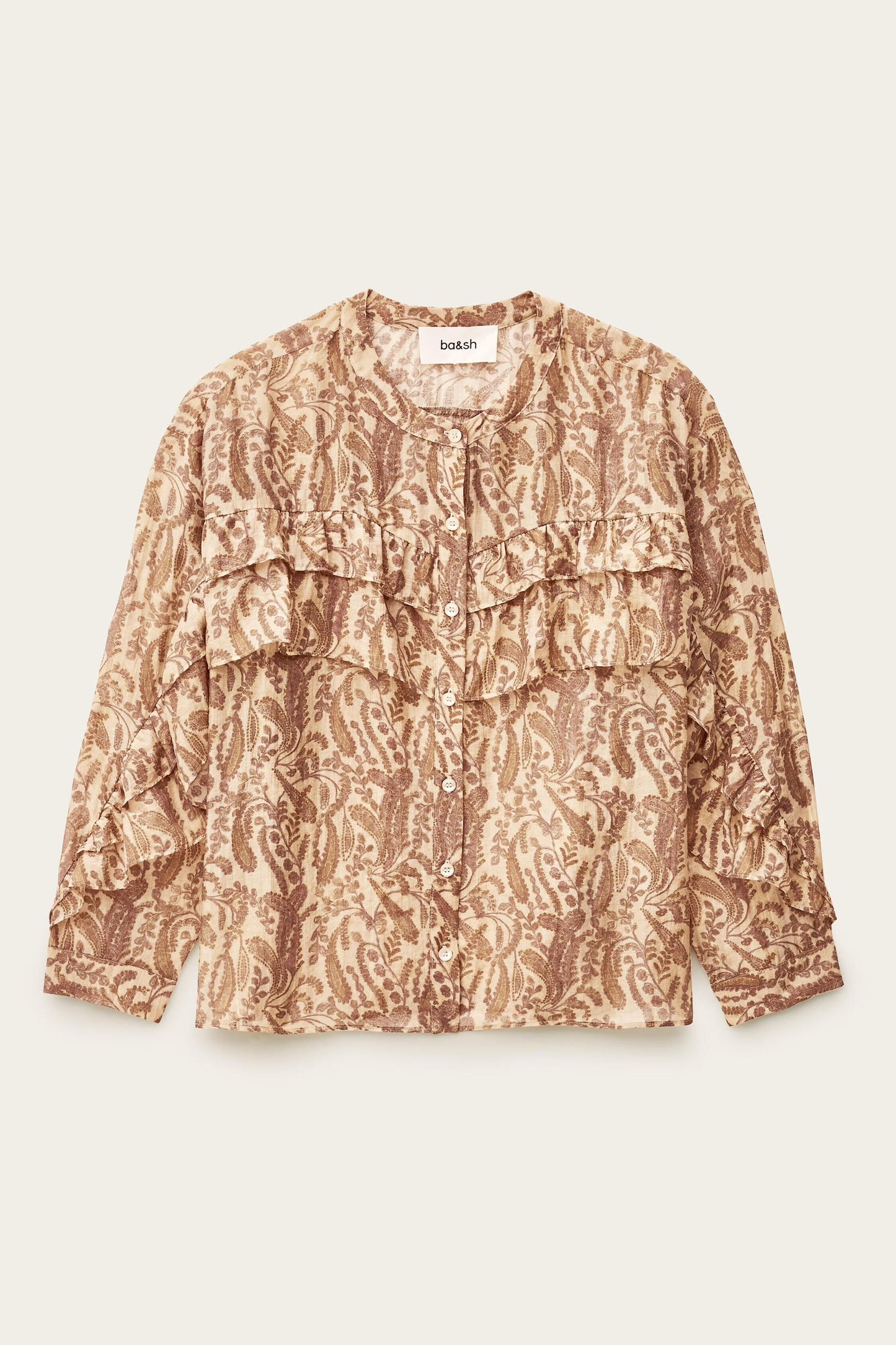 ba&sh Classic Ruffle Shirt Tunella Off-White