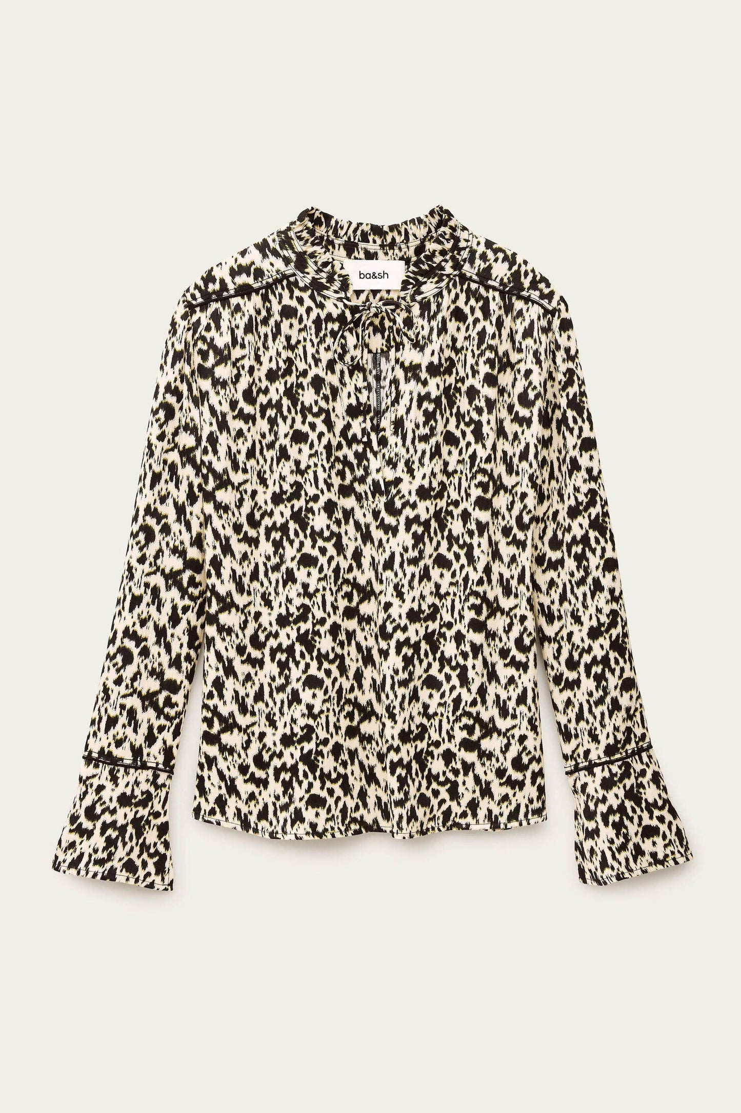 ba&sh Long Patterned Blouse Pia Off-White