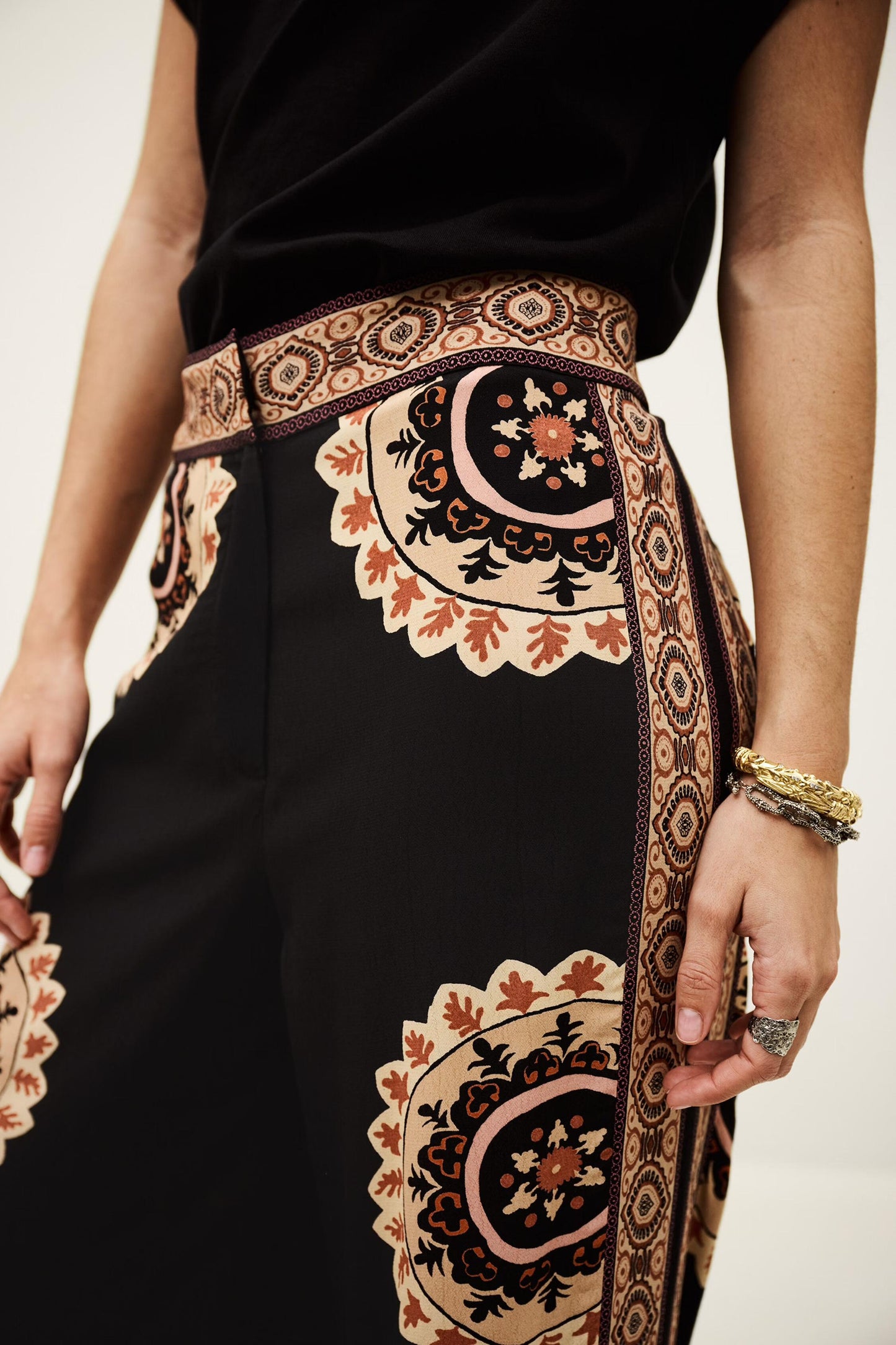 ba&sh Patterned Flared Pants Valla Gray