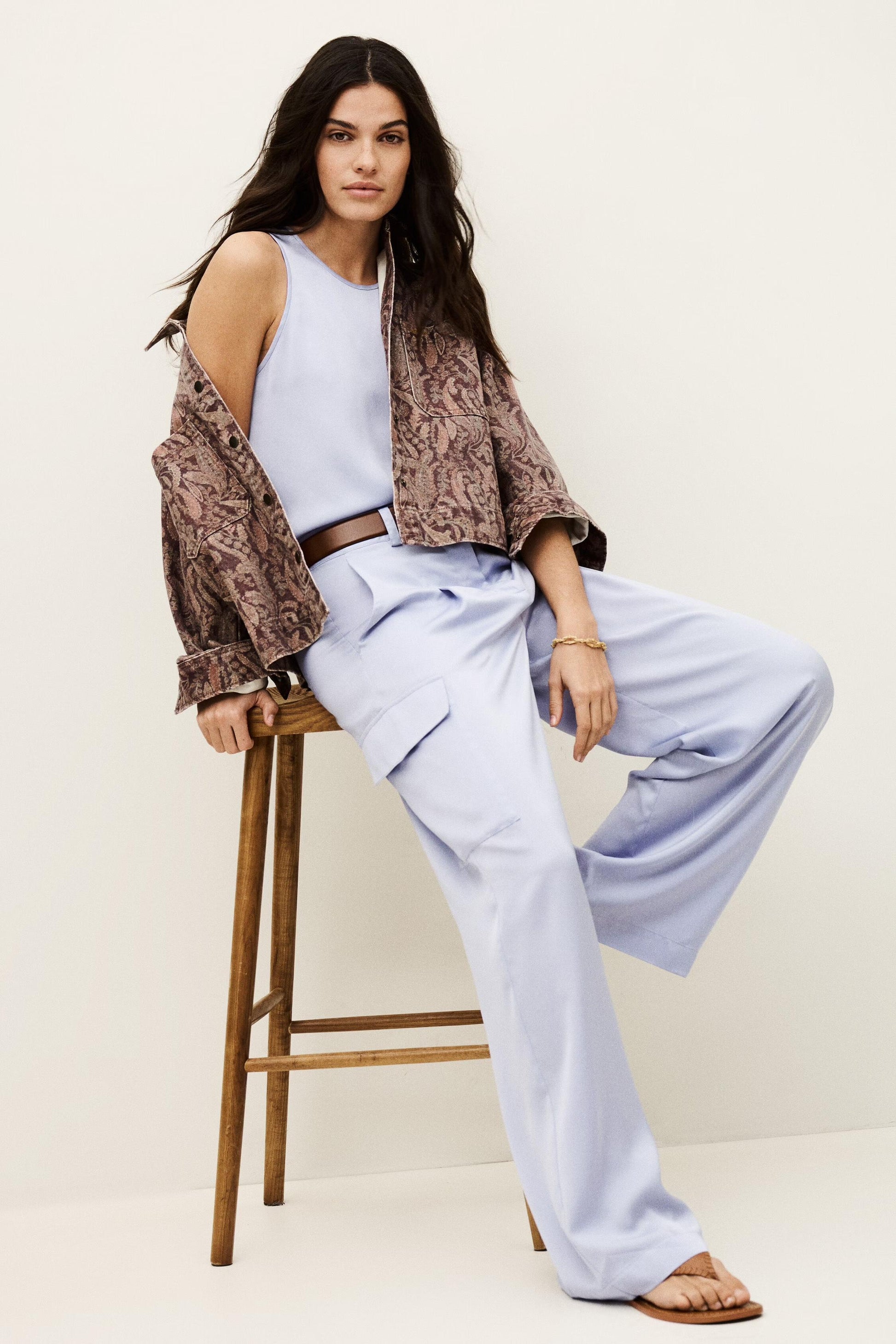 ba&sh Wide-Leg Cargo Pants Cary Purple