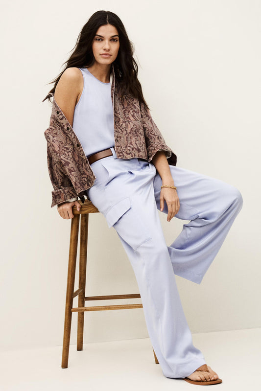 ba&sh Wide-Leg Cargo Pants Cary Purple