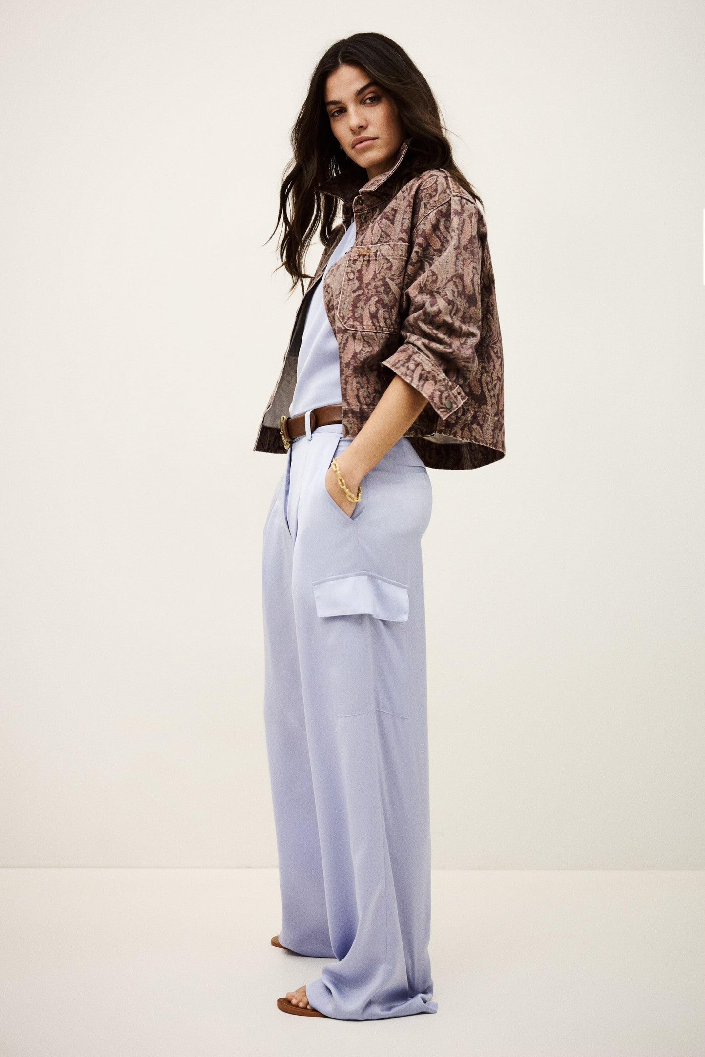 ba&sh Wide-Leg Cargo Pants Cary Purple