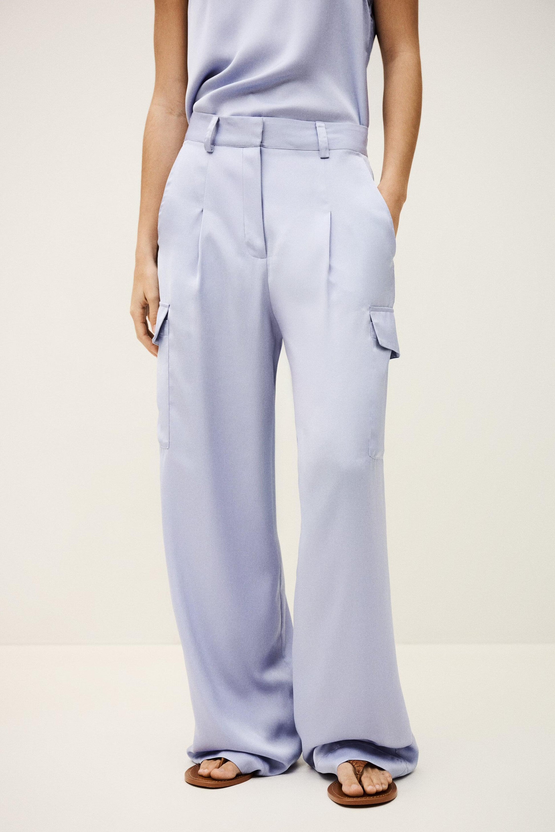 ba&sh Wide-Leg Cargo Pants Cary Purple