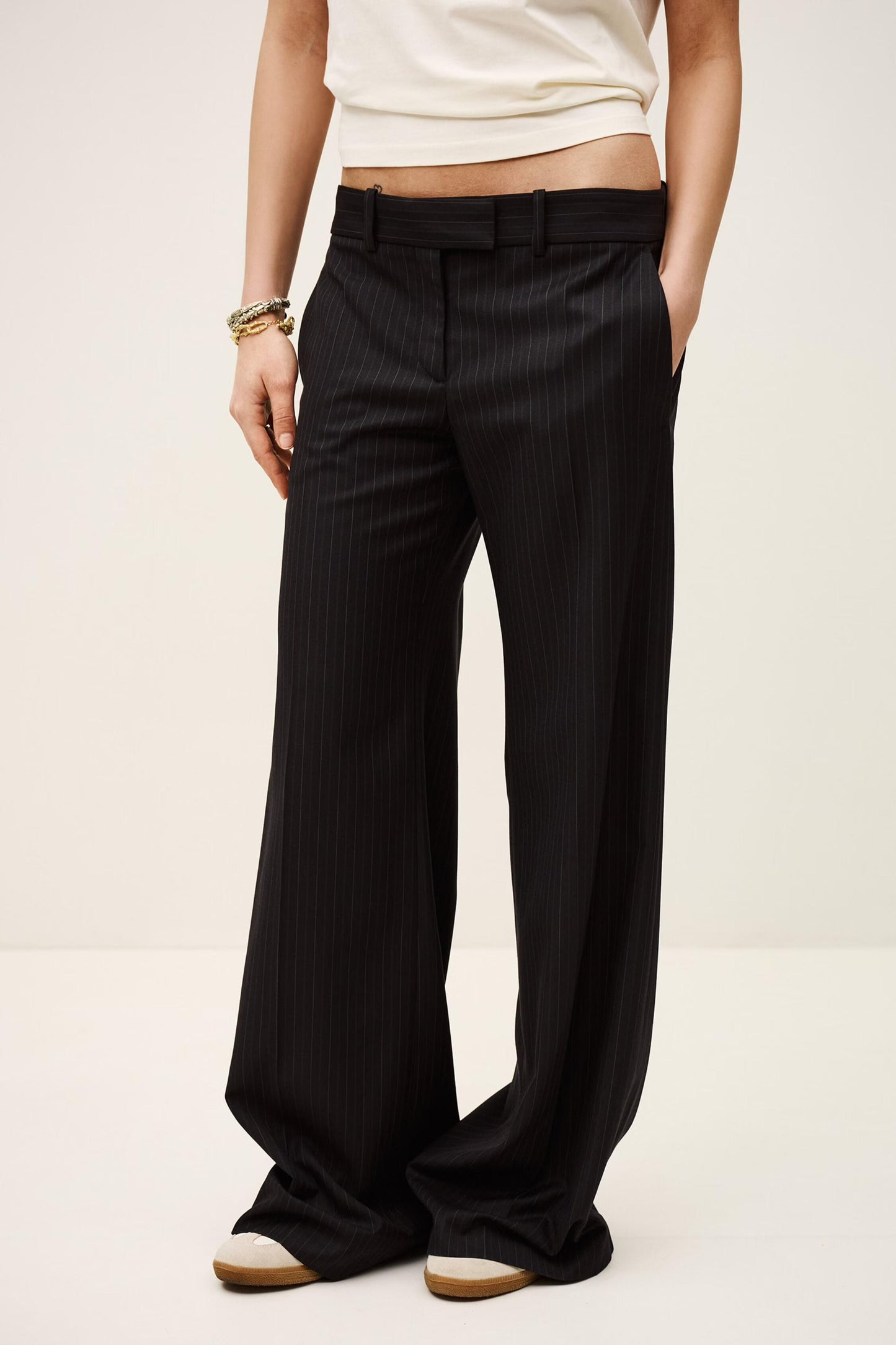 ba&sh Wide-Leg Tailored Pants Cely Blue