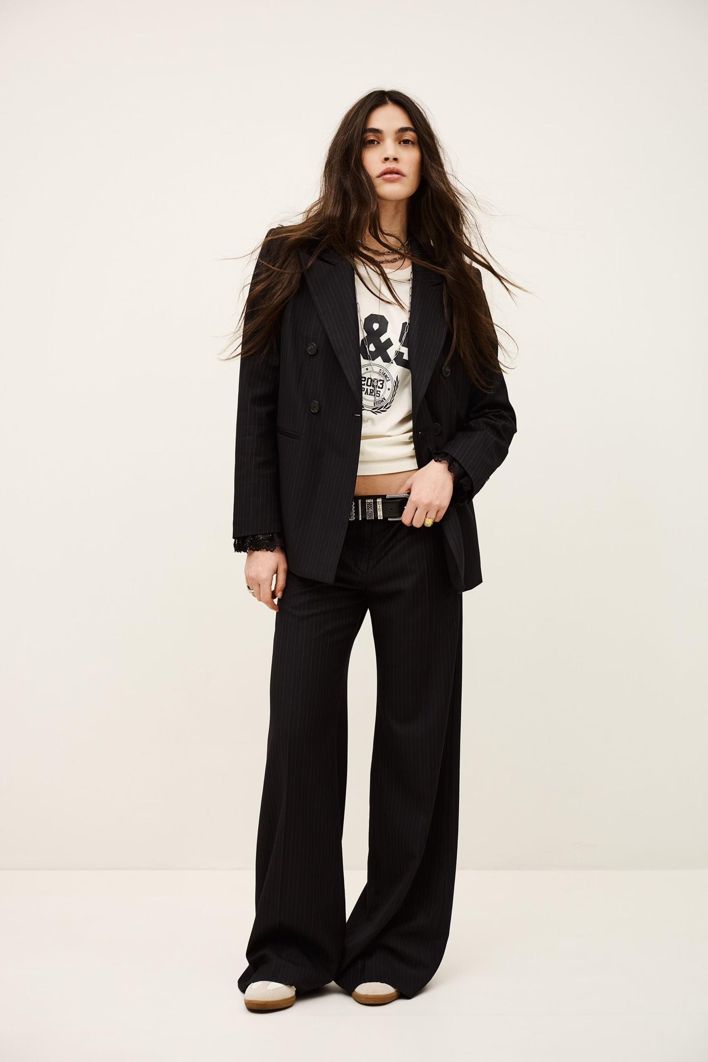 ba&sh Wide-Leg Tailored Pants Cely Blue