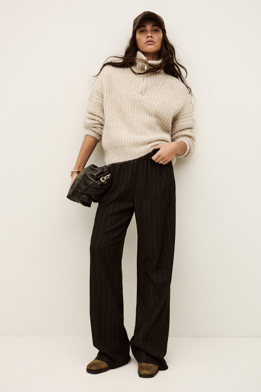 ba&sh Elastic Waist Pants Handrew Brown