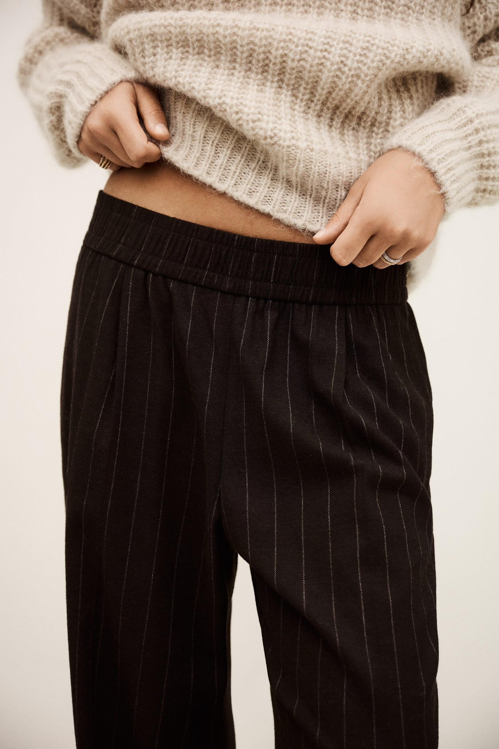 ba&sh Elastic Waist Pants Handrew Brown