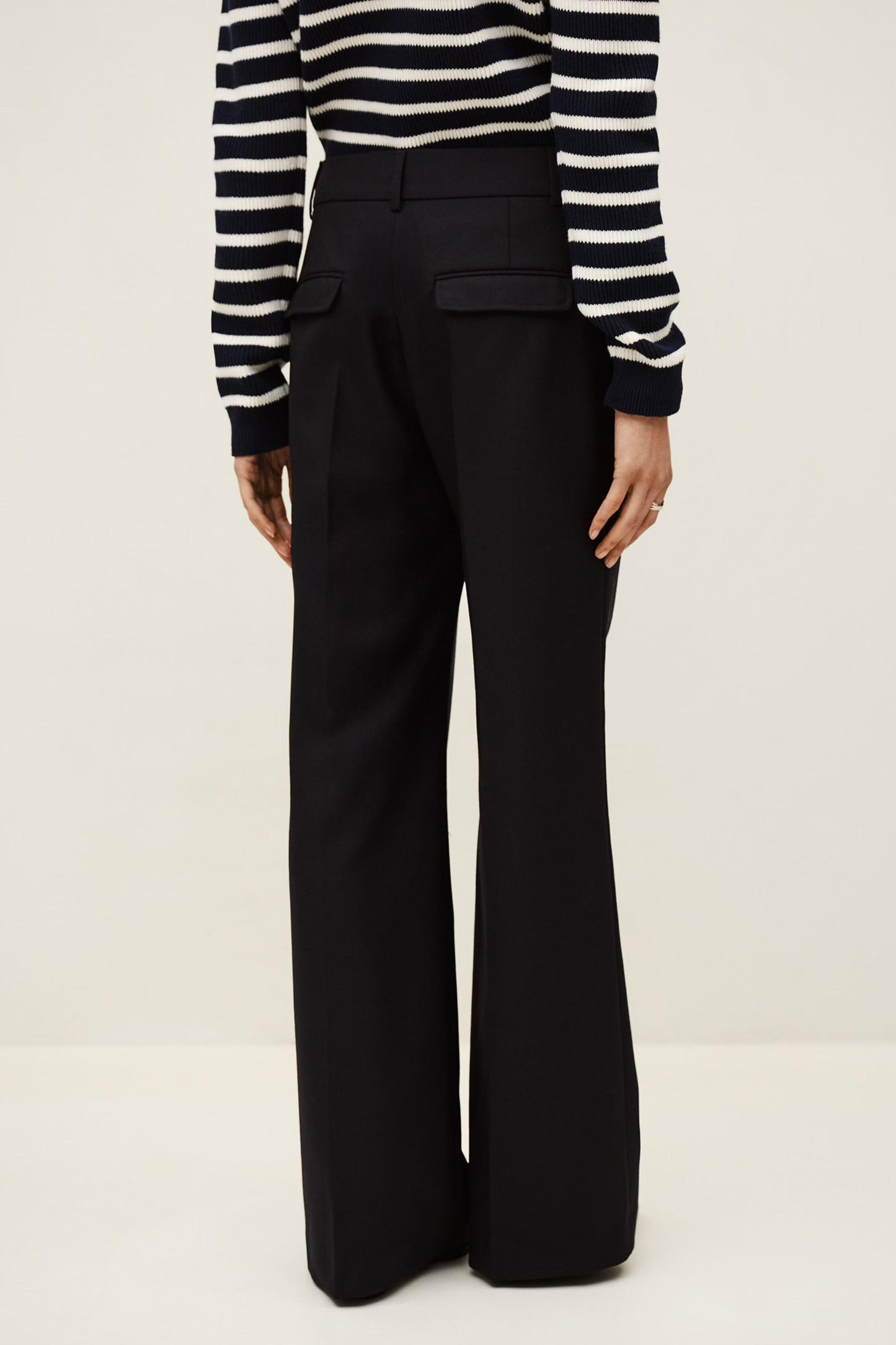 ba&sh Bootcut Wool Pants Nives Blue