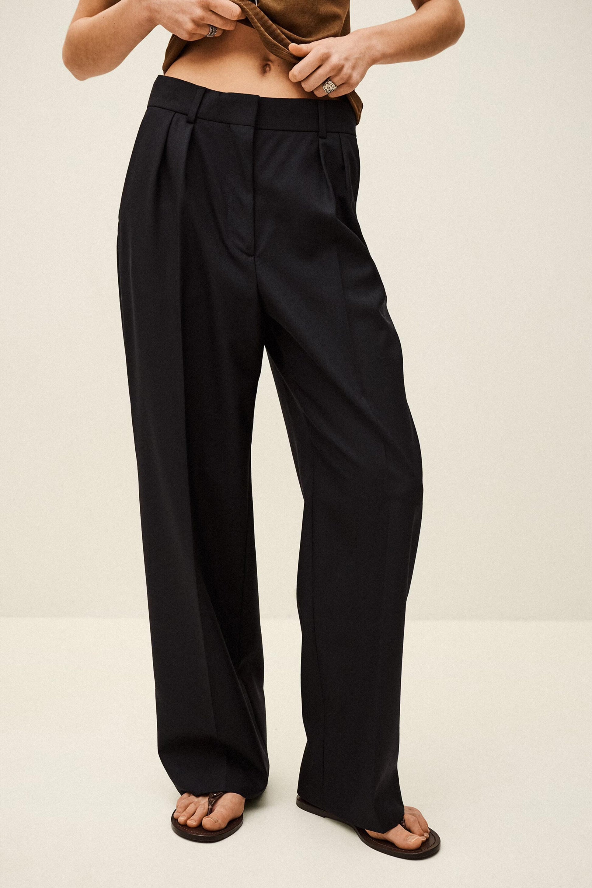 ba&sh Wide-Leg Wool Pants Nani Blue