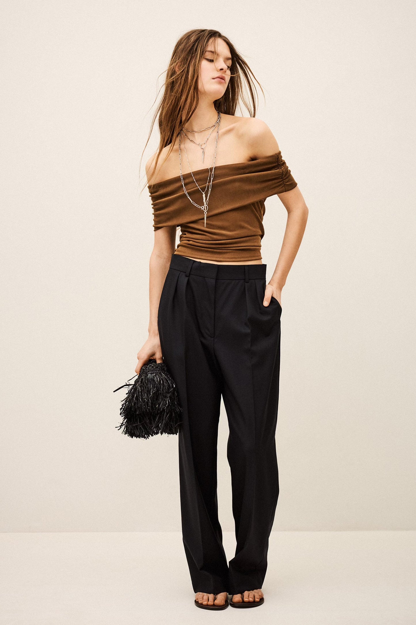 ba&sh Wide-Leg Wool Pants Nani Blue