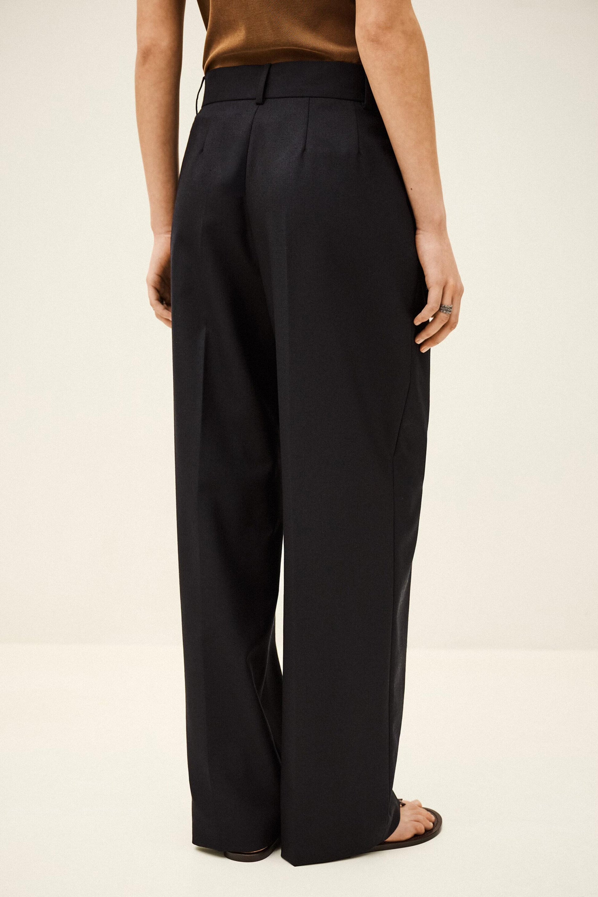 ba&sh Wide-Leg Wool Pants Nani Blue