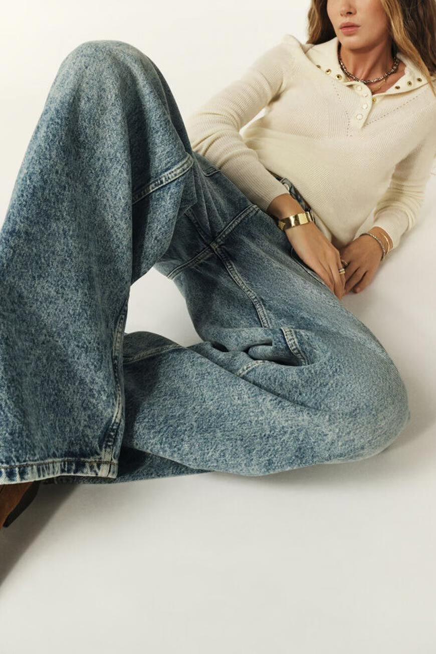 ba&sh Wide-Leg Blue Jeans Mellou Blue