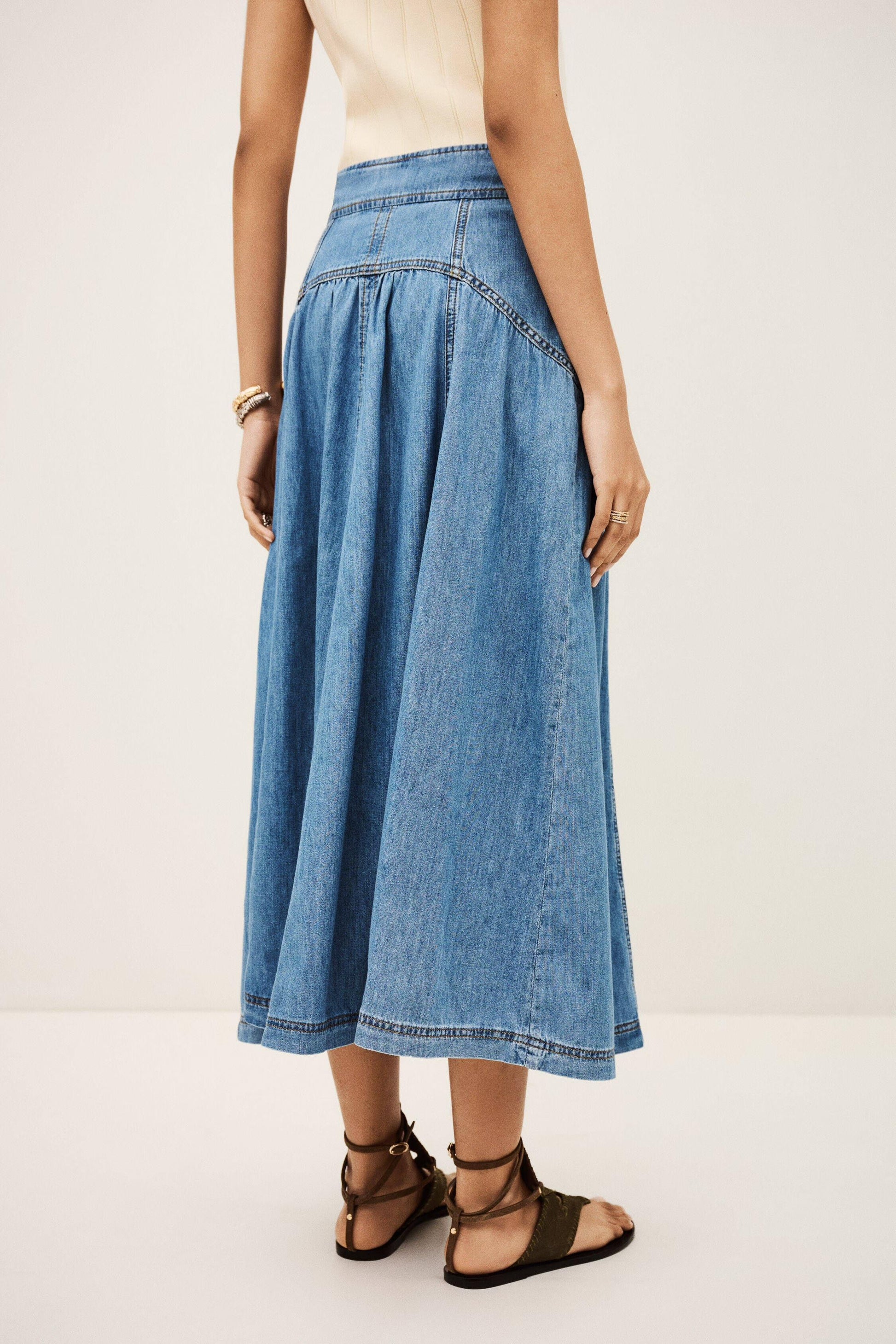 ba&sh Midi Skirt Lonia Blue