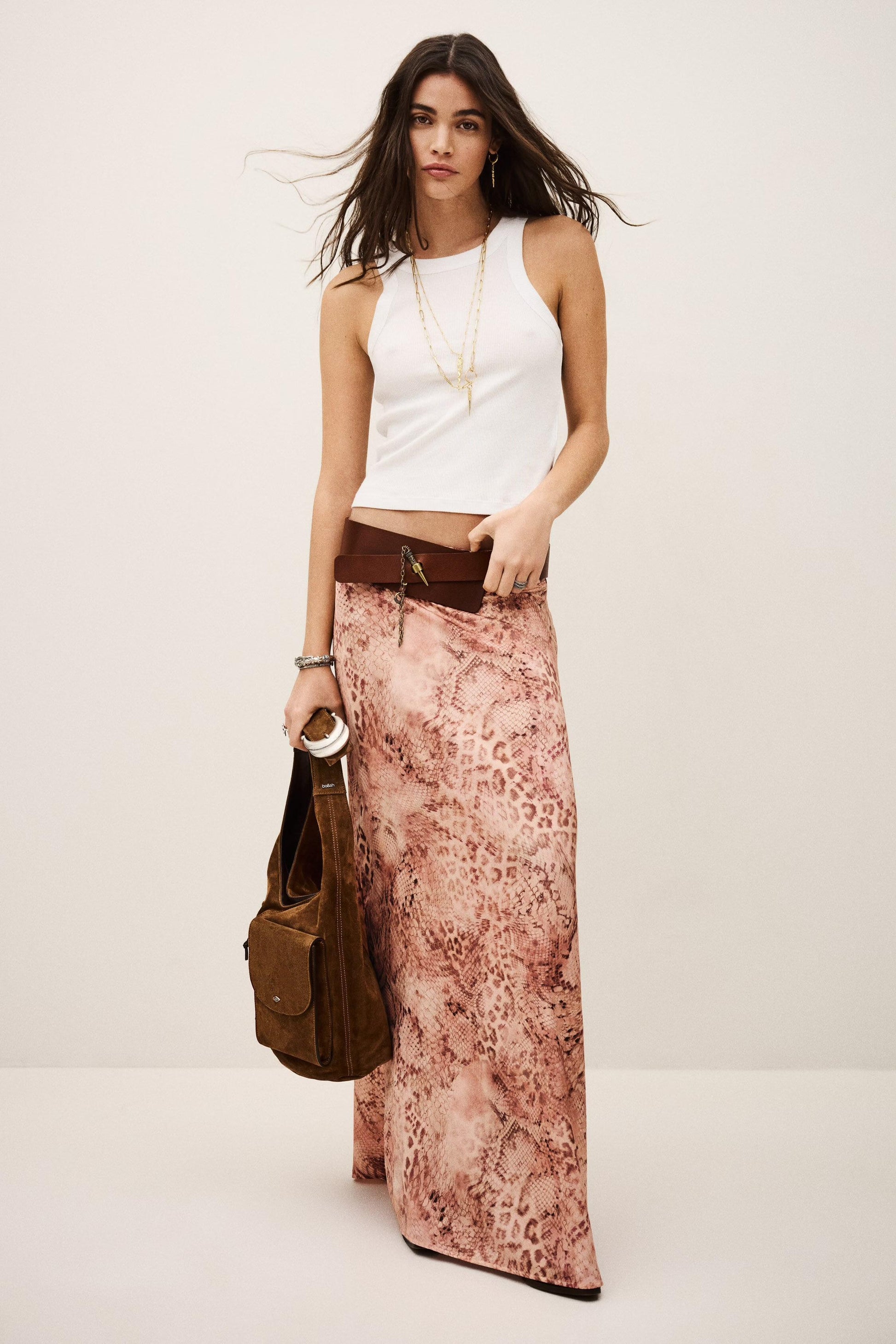 ba&sh Skirt Ciria Pink