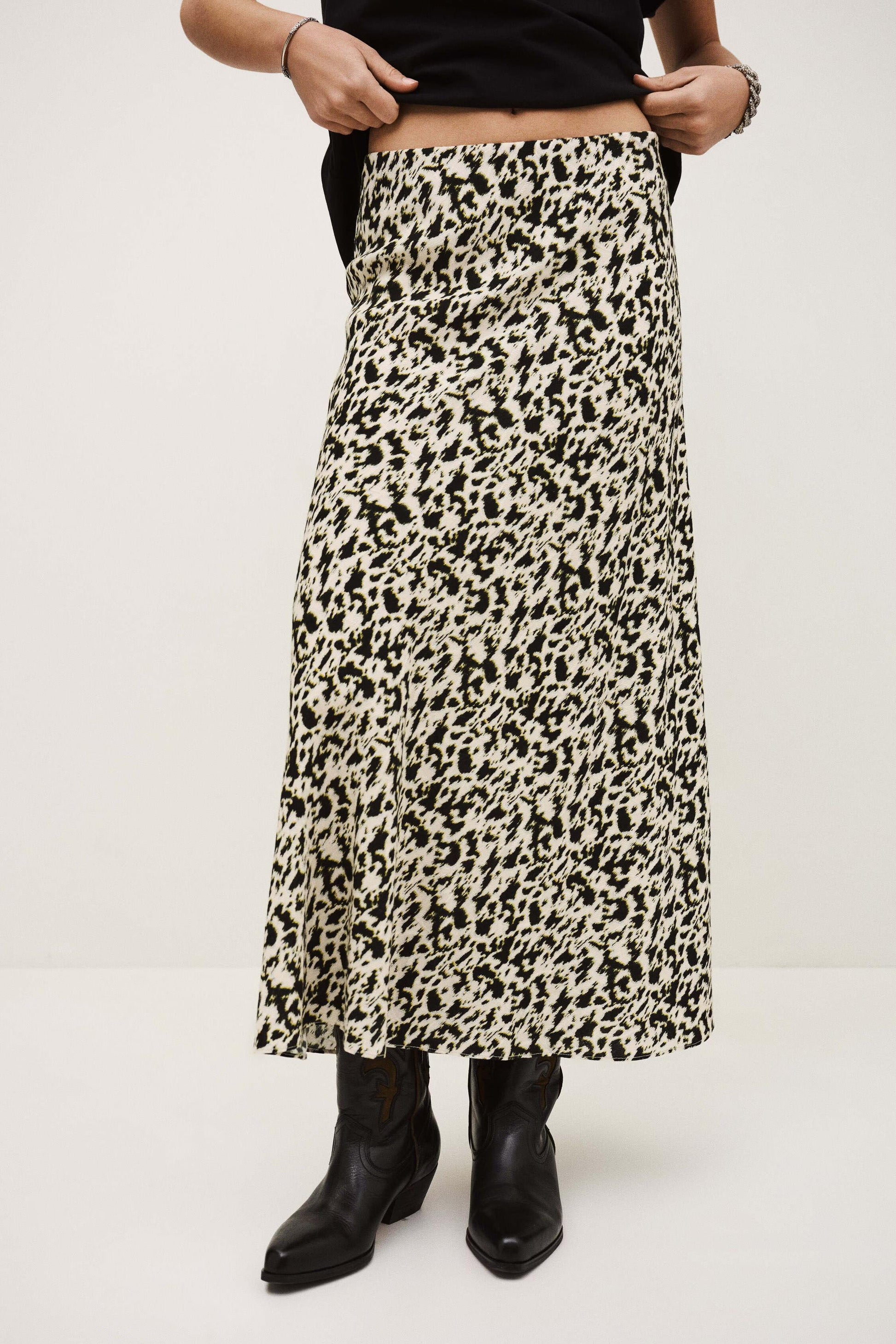 ba&sh Asymmetrical Midi Skirt Paena Off-White