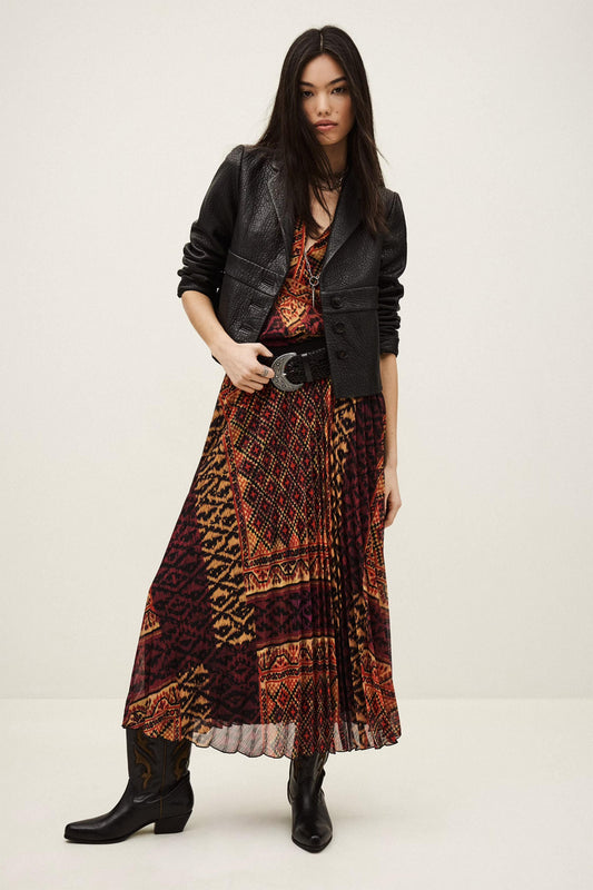 ba&sh Patterned Midi Skirt Olgia Red