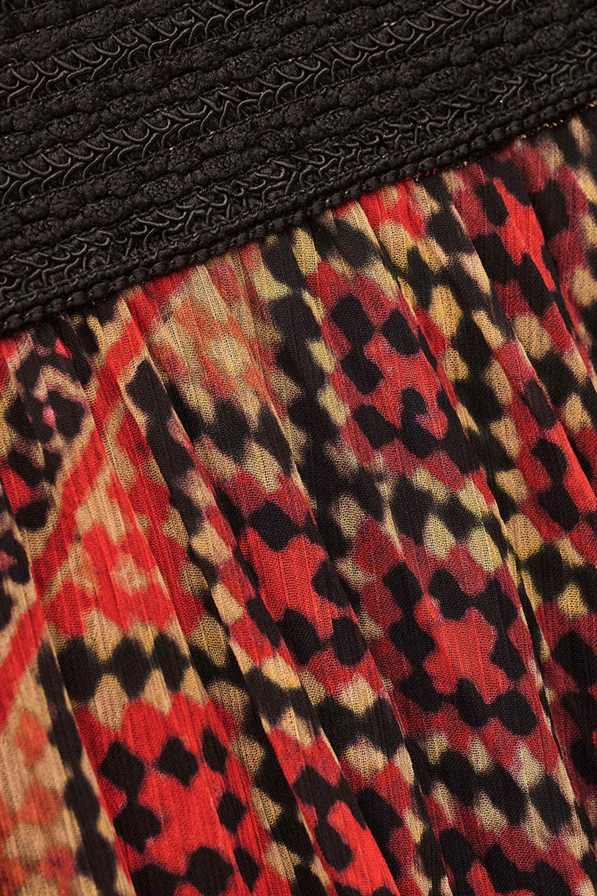 ba&sh Patterned Midi Skirt Olgia Red