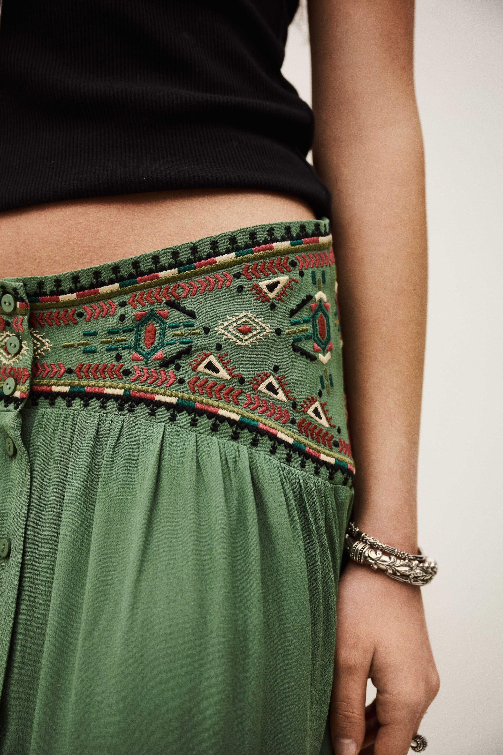 ba&sh Skirt Tilana Green