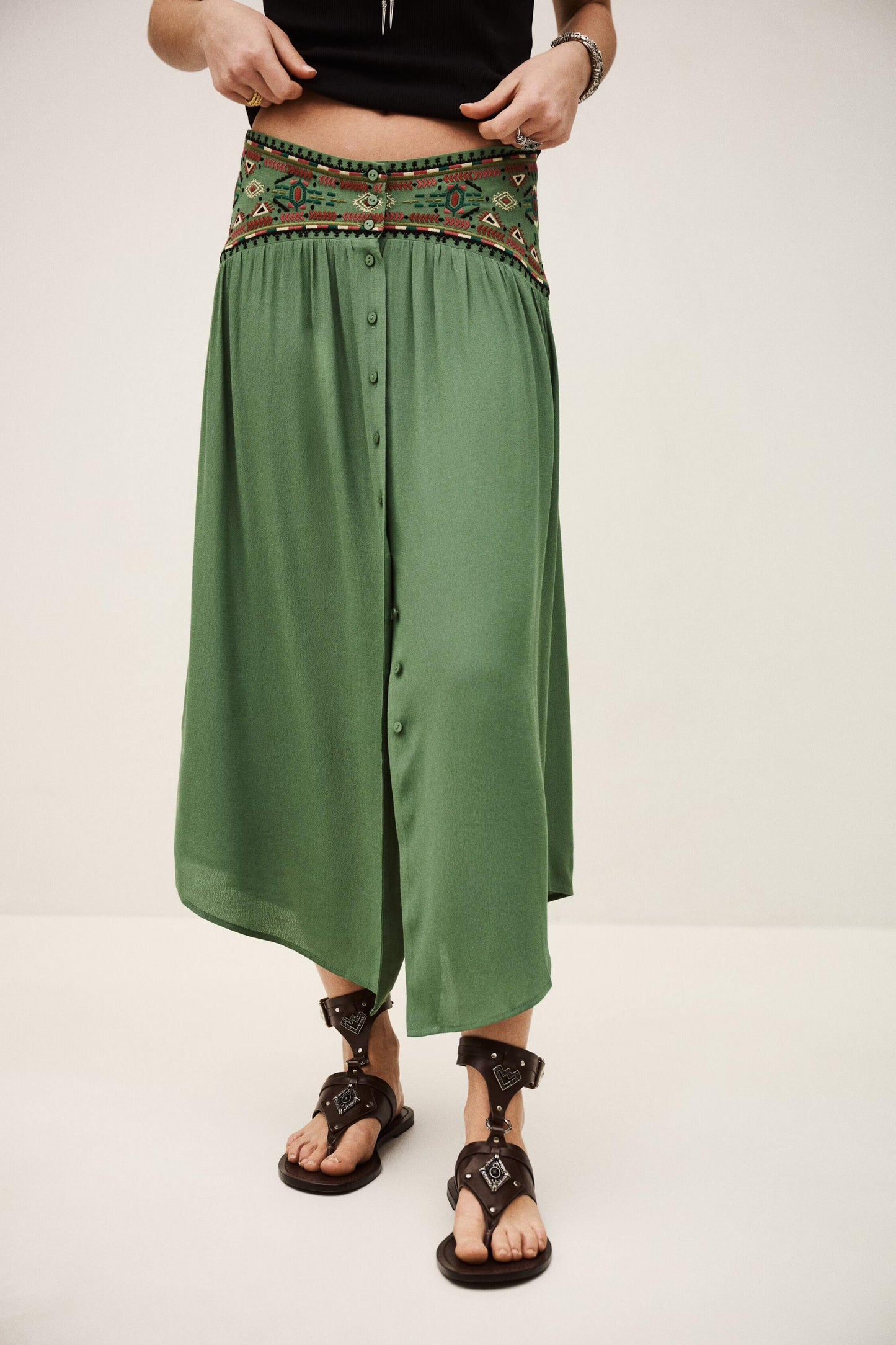 ba&sh Skirt Tilana Green